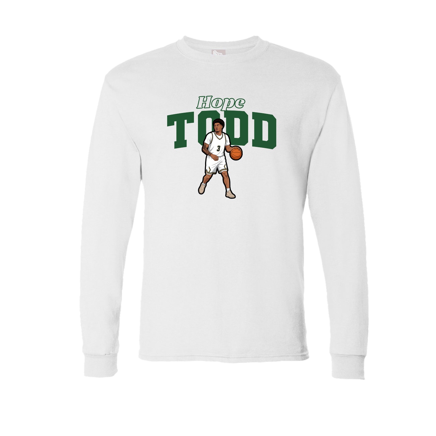 Long Sleeve Tee — Name Arch in White