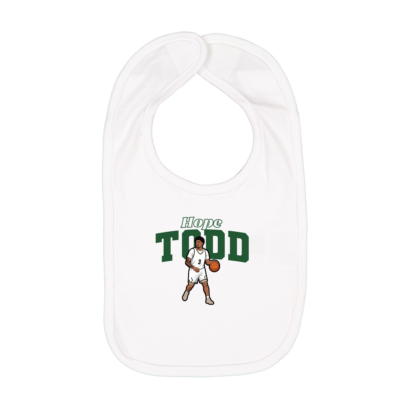 Infant Bib — Name Arch in White