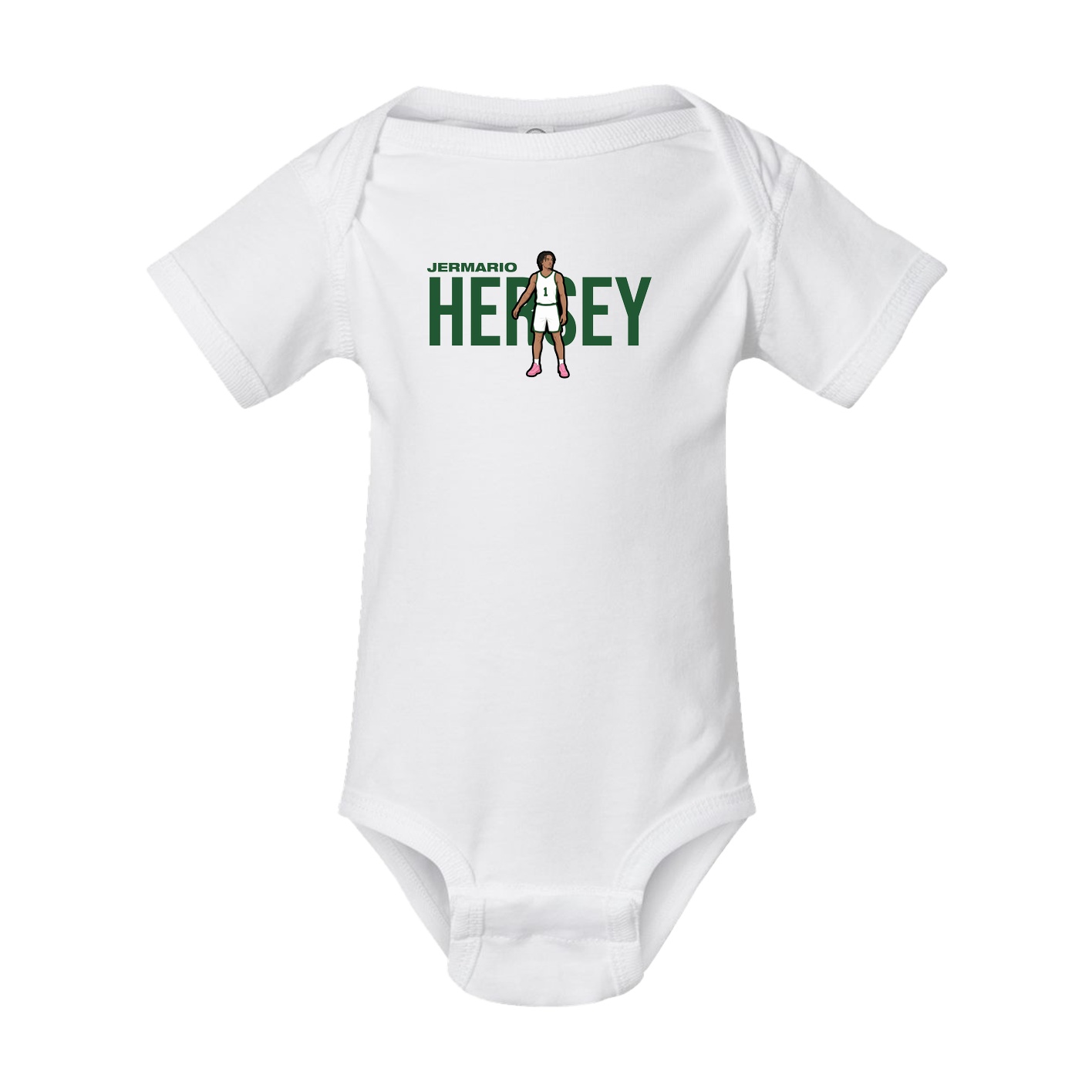 Baby Onesie — Player Name in White