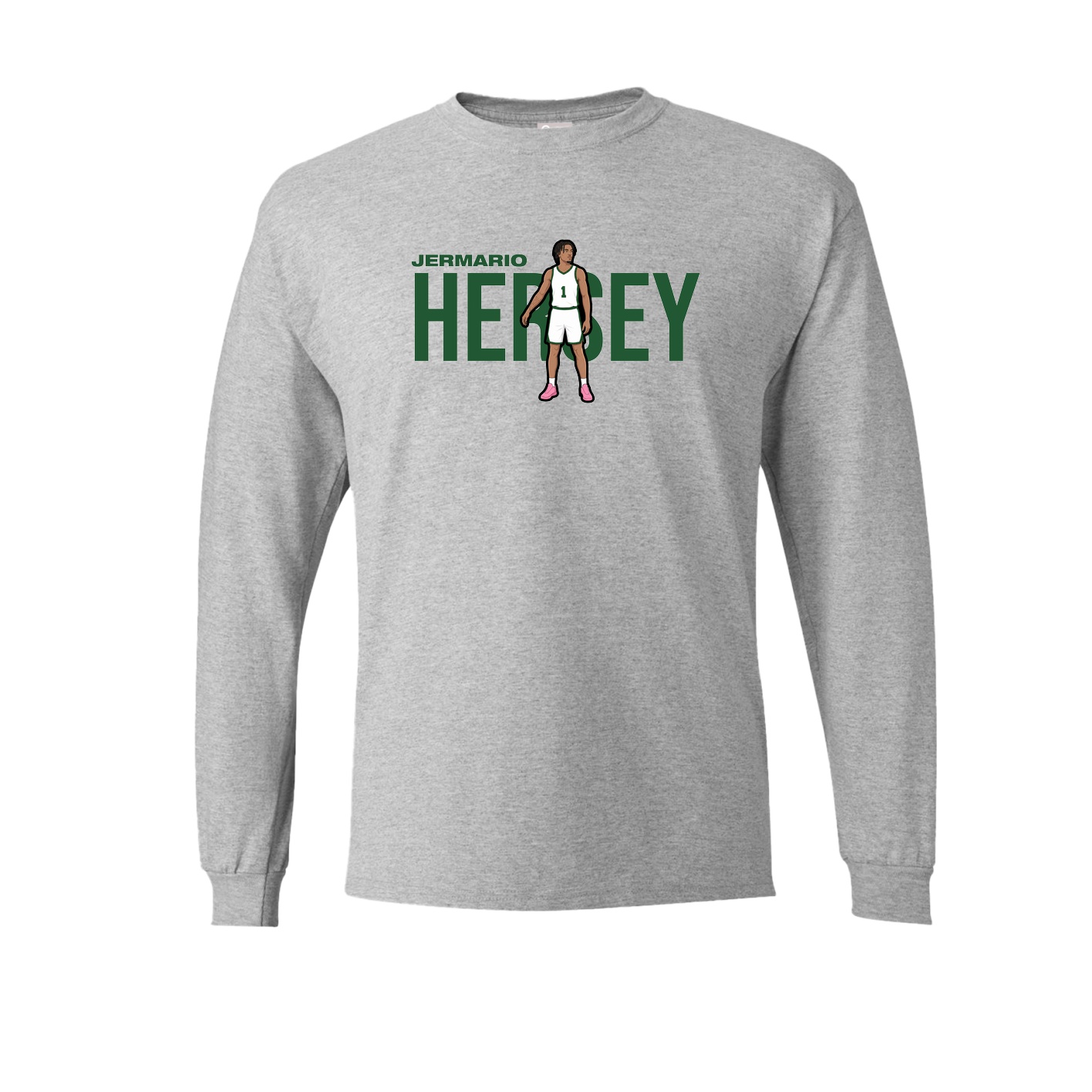 Long Sleeve Tee — Player Name in Grey