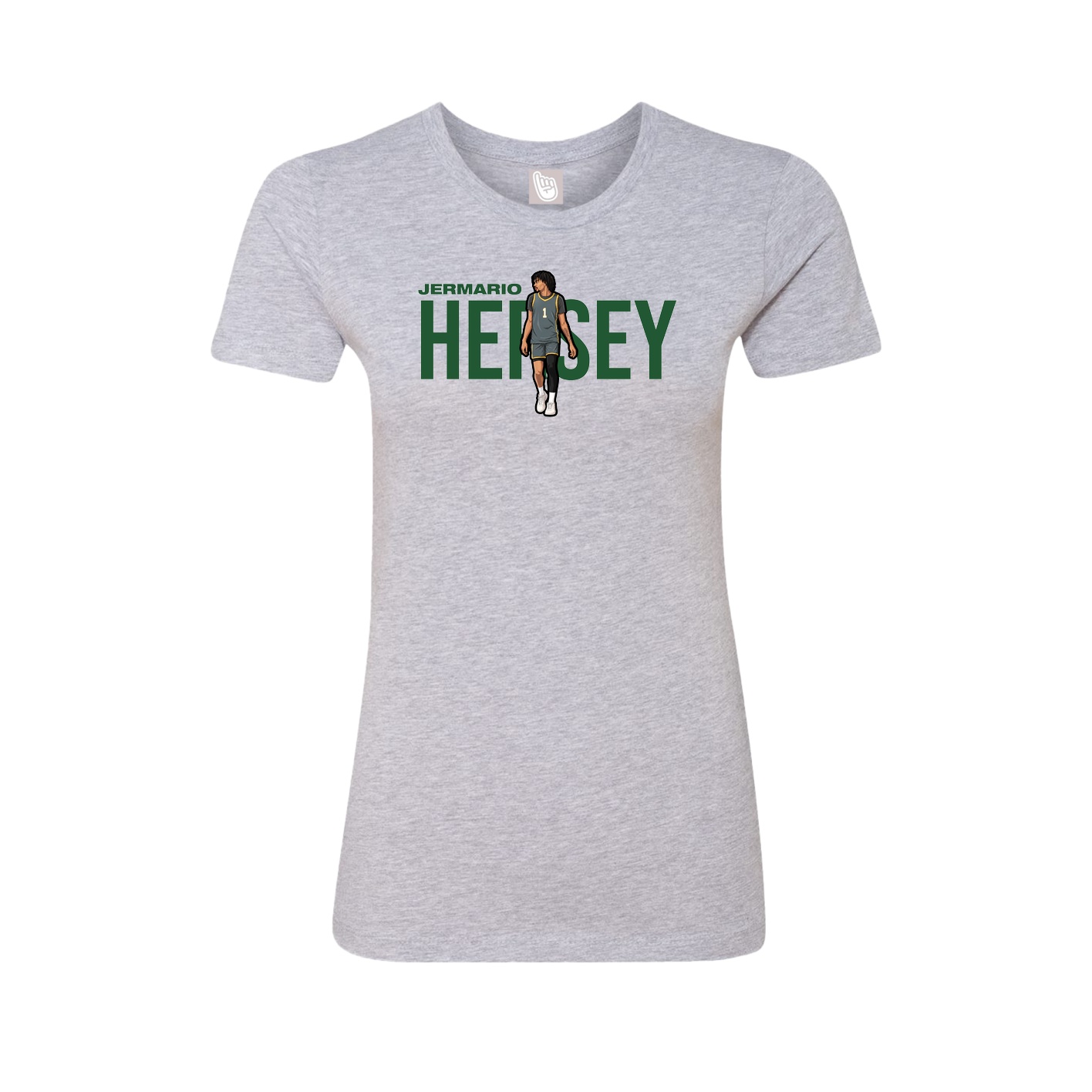 Fitted Women's Tee — Player Name in Grey