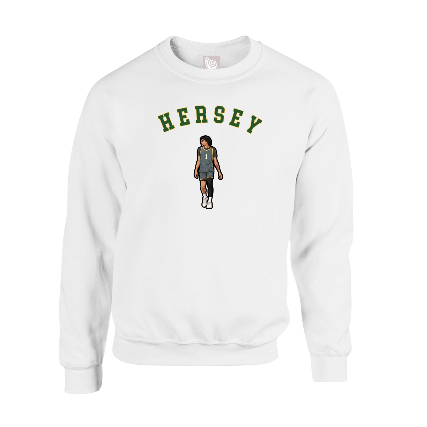 Fleece Crew — Shirsey Arch in White
