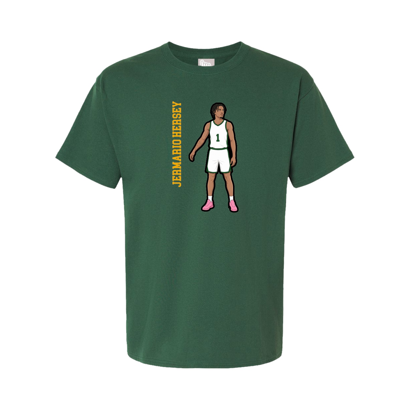 Tee — Name Vertical in Green