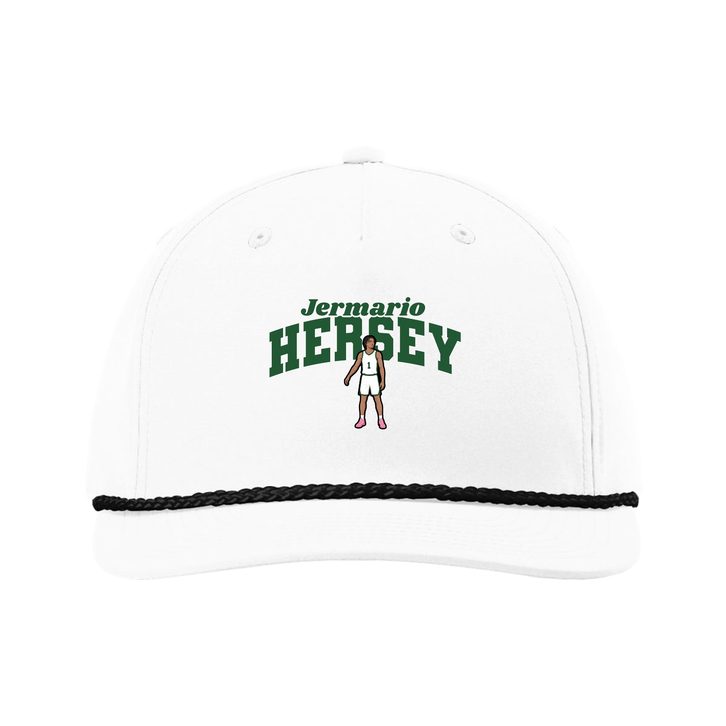 Five-Panel Classic Rope Cap — Signature Arch in White