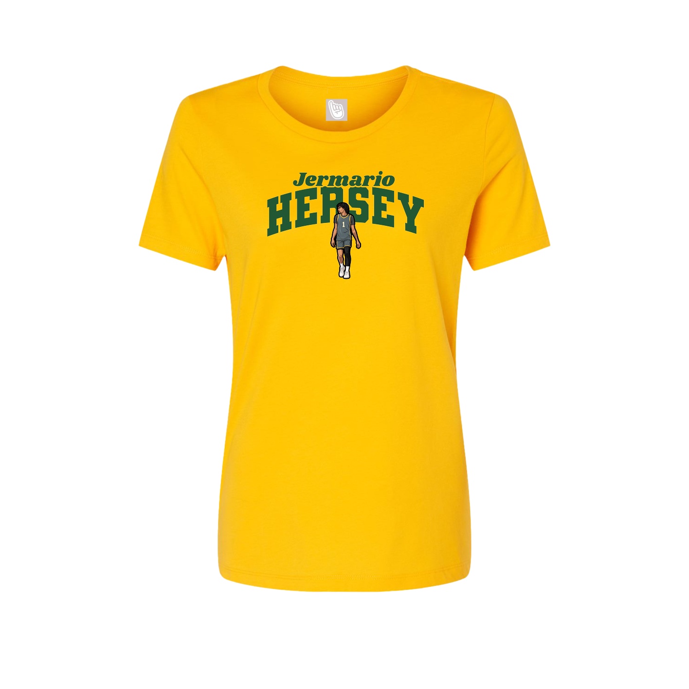 Fitted Women's Tee — Signature Arch in Gold
