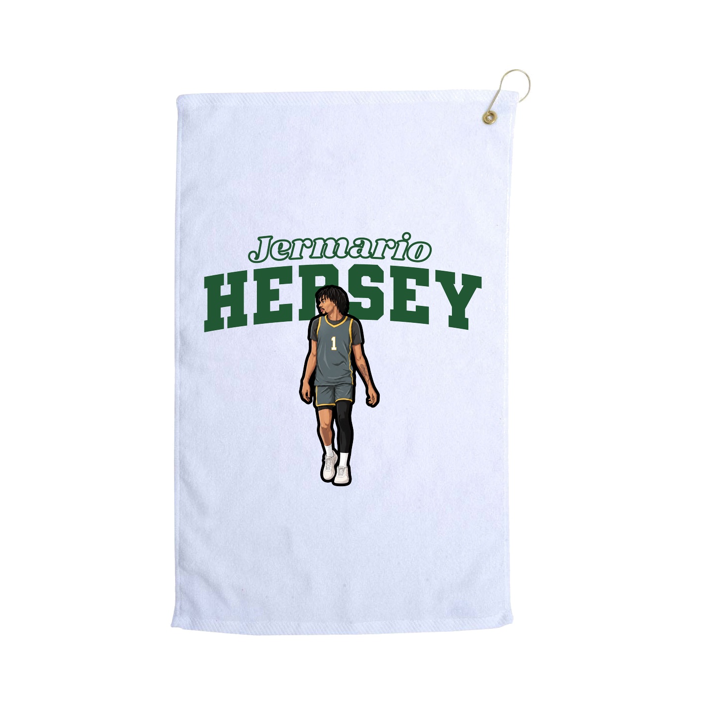 Golf Towel — Name Arch in White