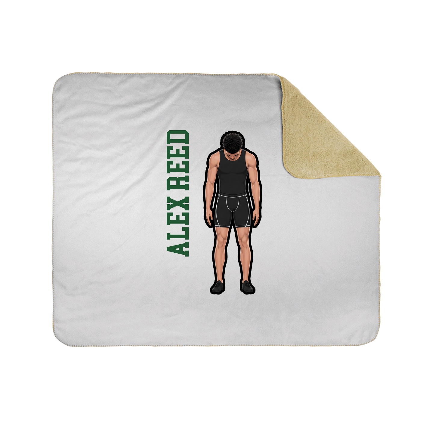 Throw Blanket — Name Vertical in White