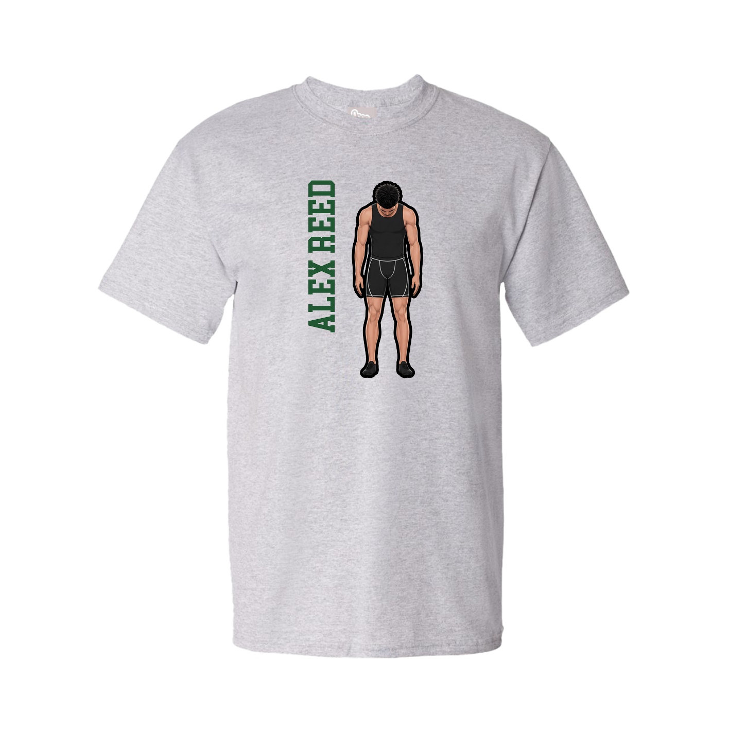 Youth Tee — Name Vertical in Grey