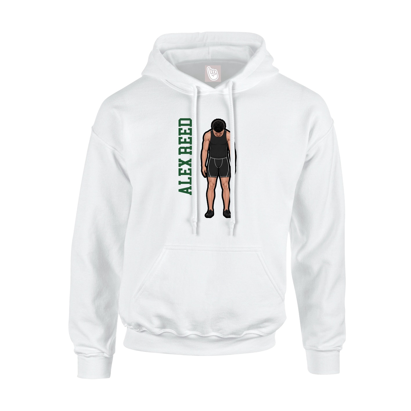 Youth Hoodie — Name Vertical in White