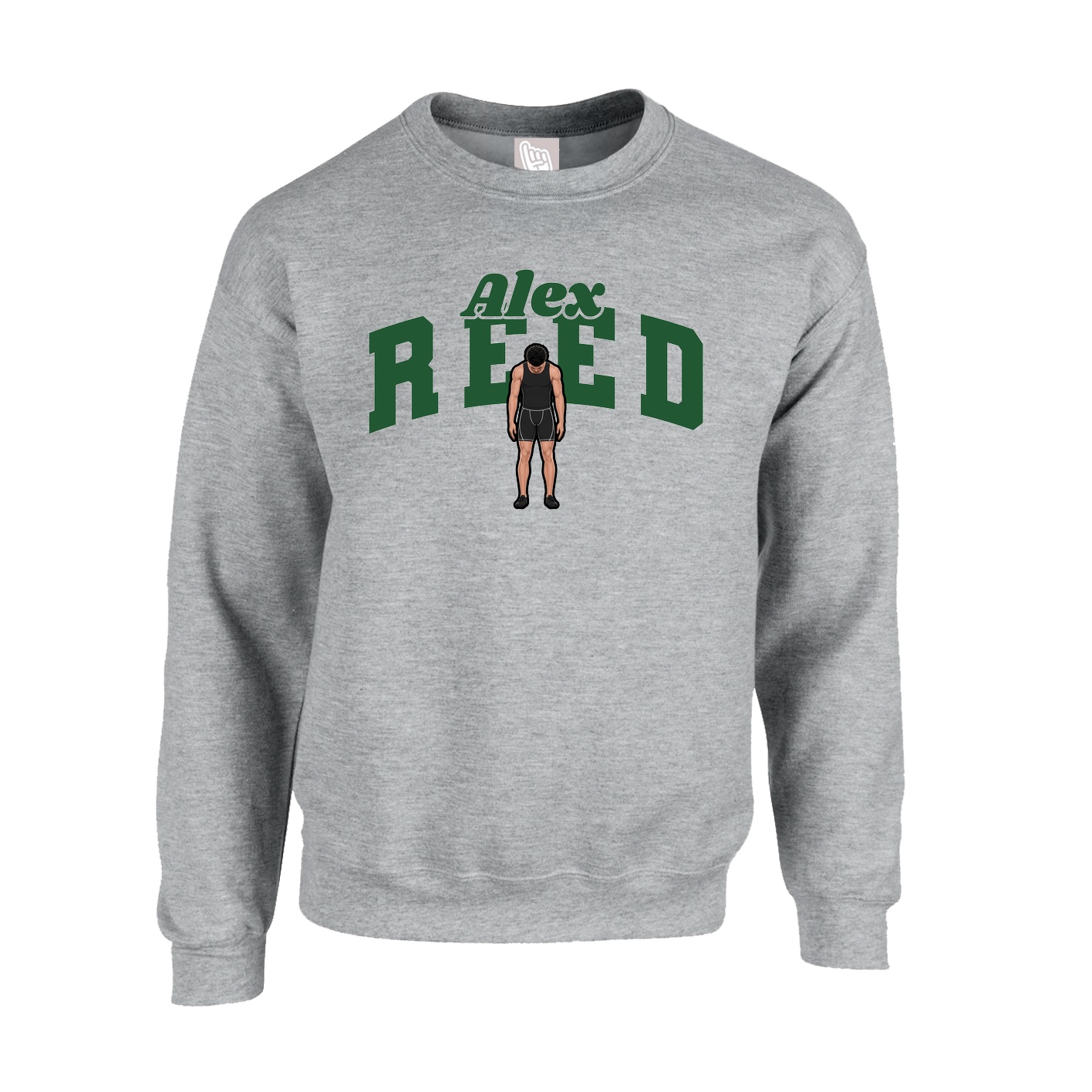 Fleece Crew — Signature Arch in Grey