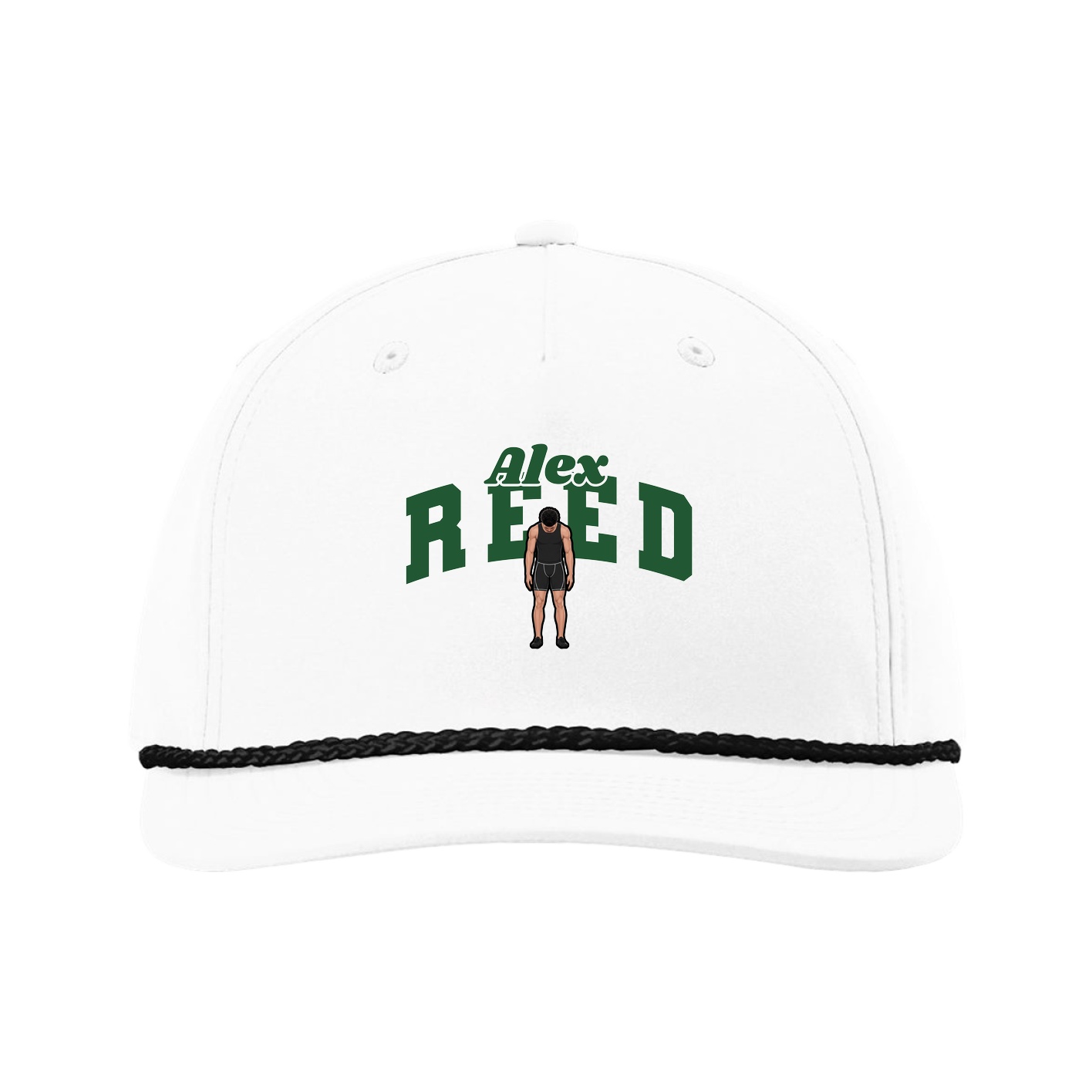 Five-Panel Classic Rope Cap — Signature Arch in White