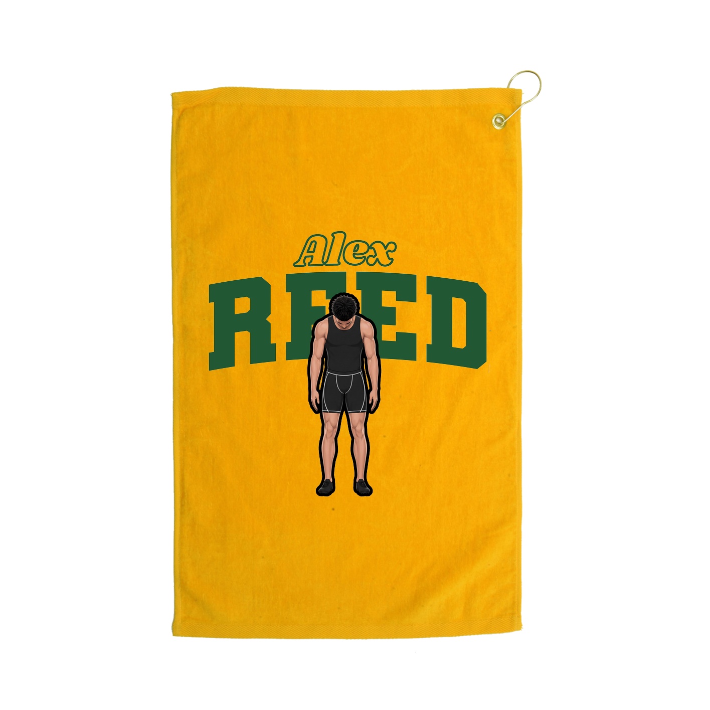 Golf Towel — Name Arch in Gold