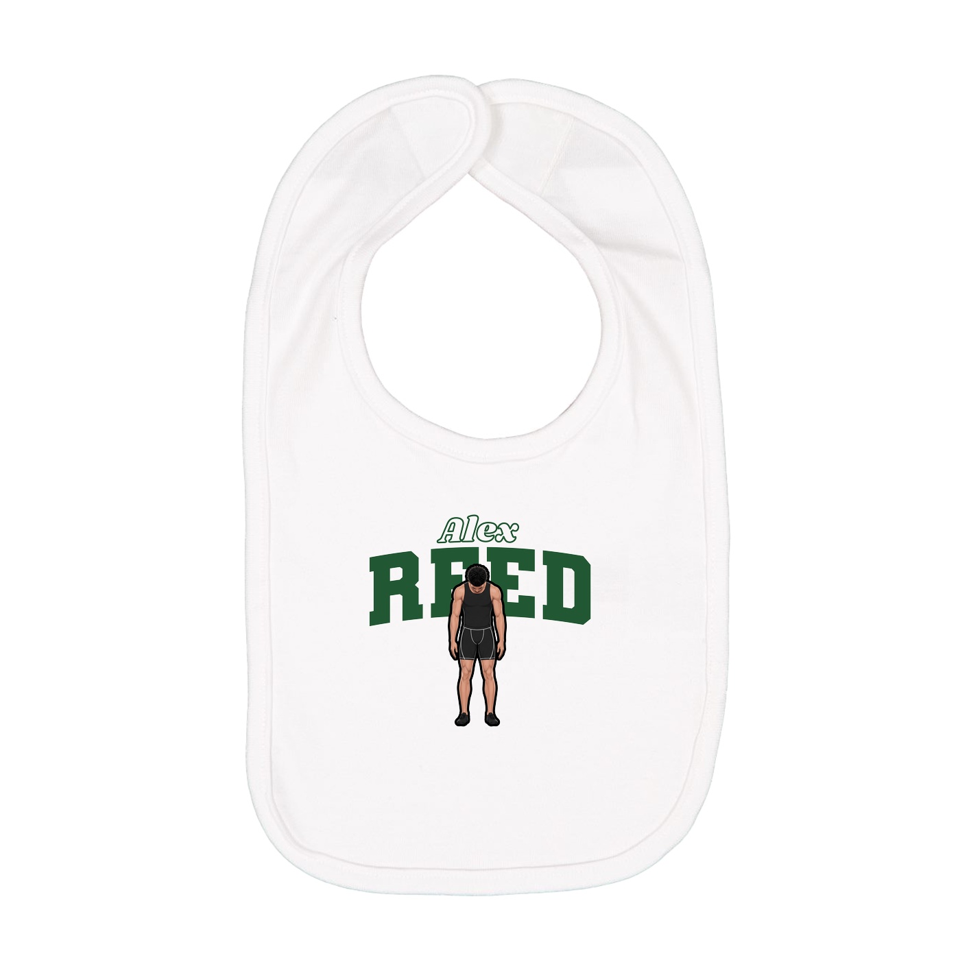 Infant Bib — Name Arch in White