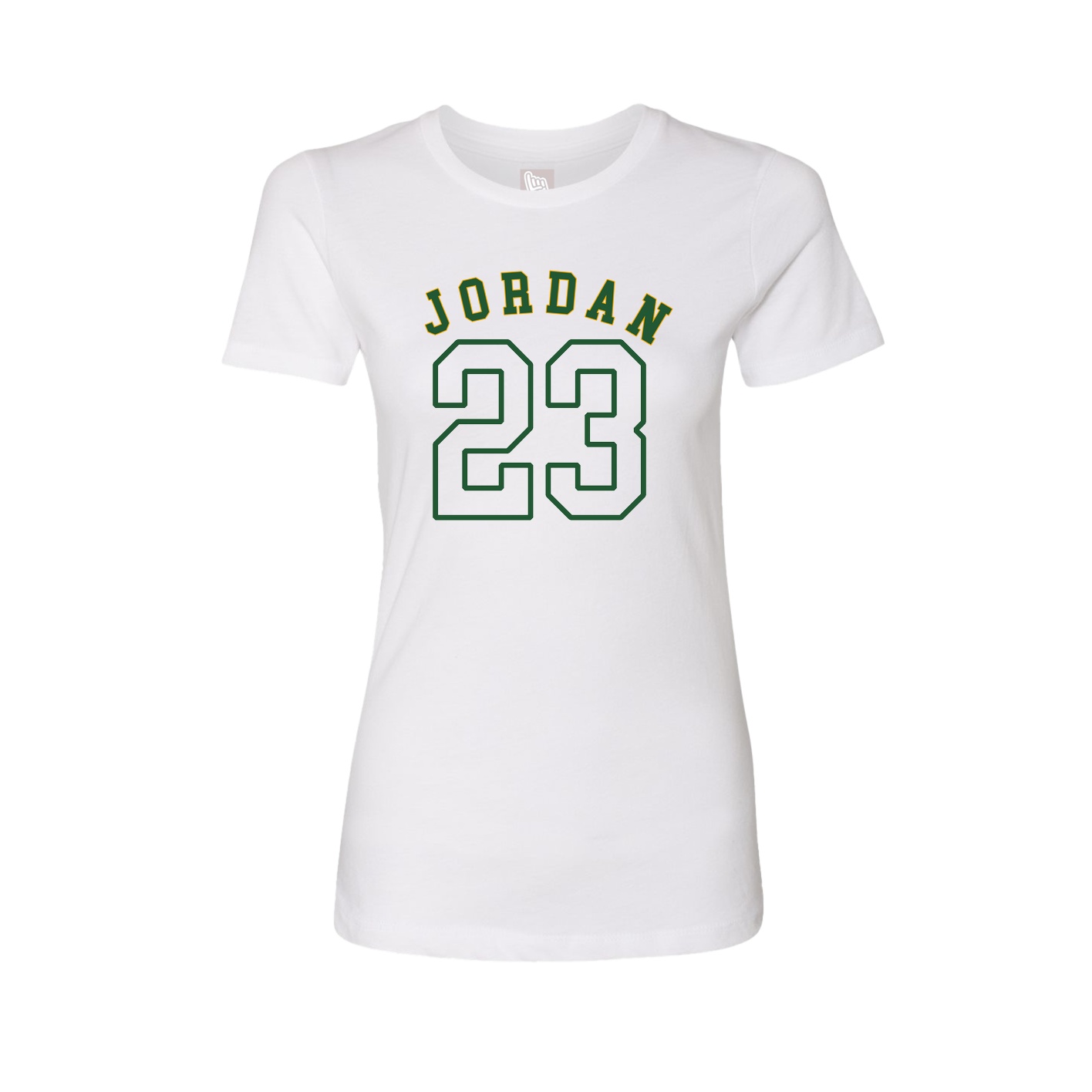 Fitted Women's Tee — Shirsey Arch in White