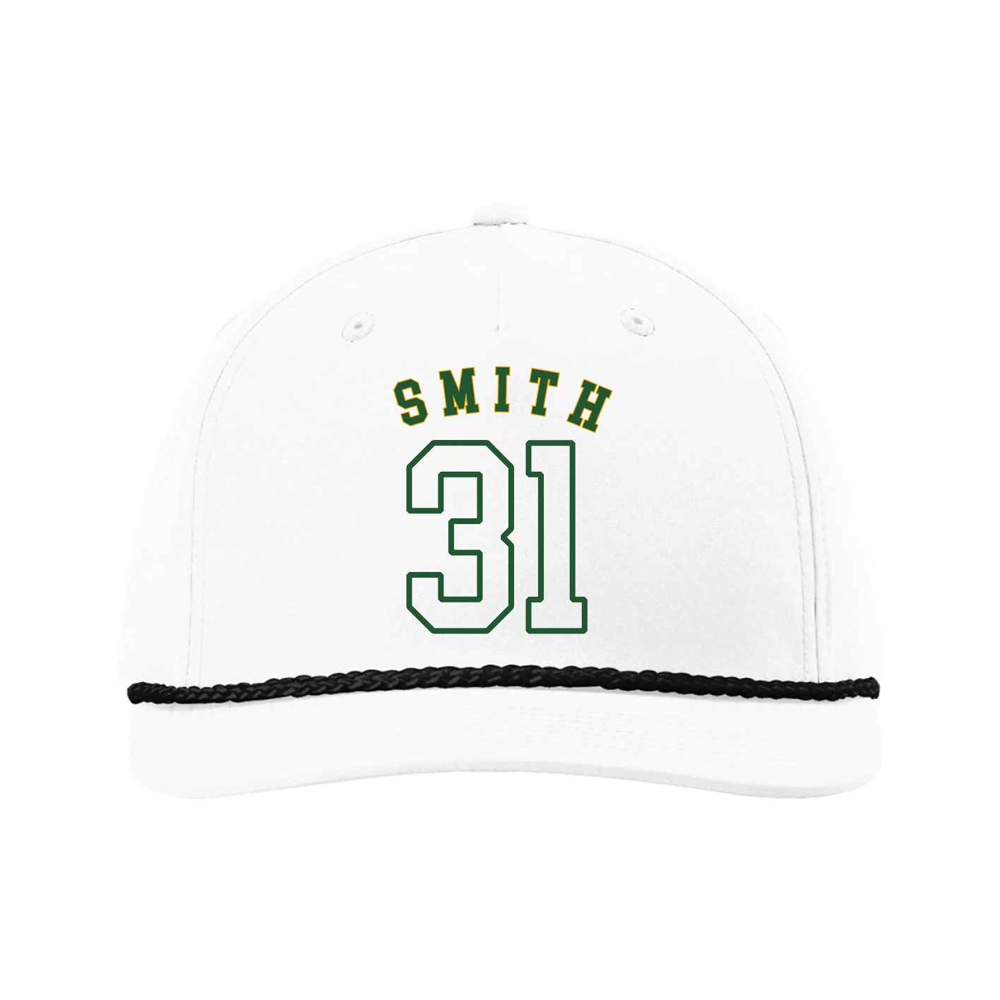 Five-Panel Classic Rope Cap — Shirsey Arch in White