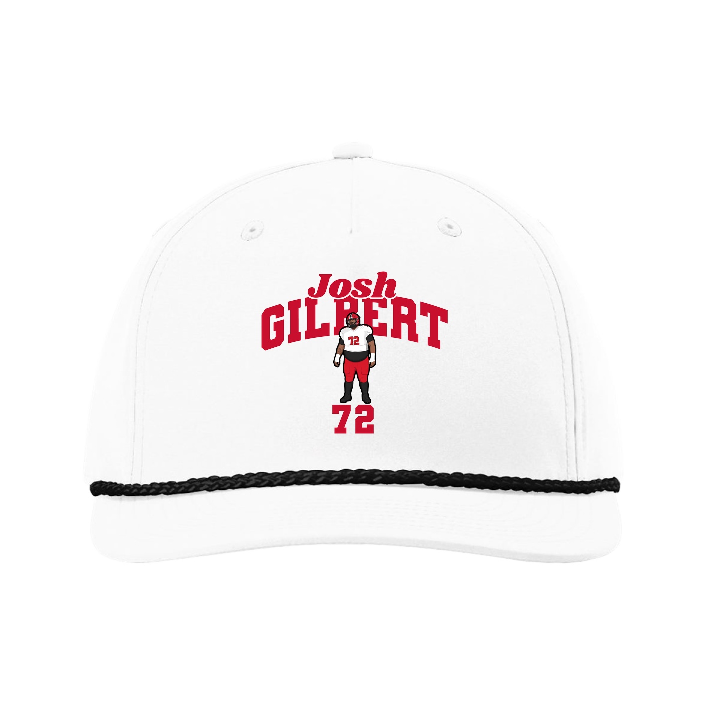 Five-Panel Classic Rope Cap — Signature Arch in White