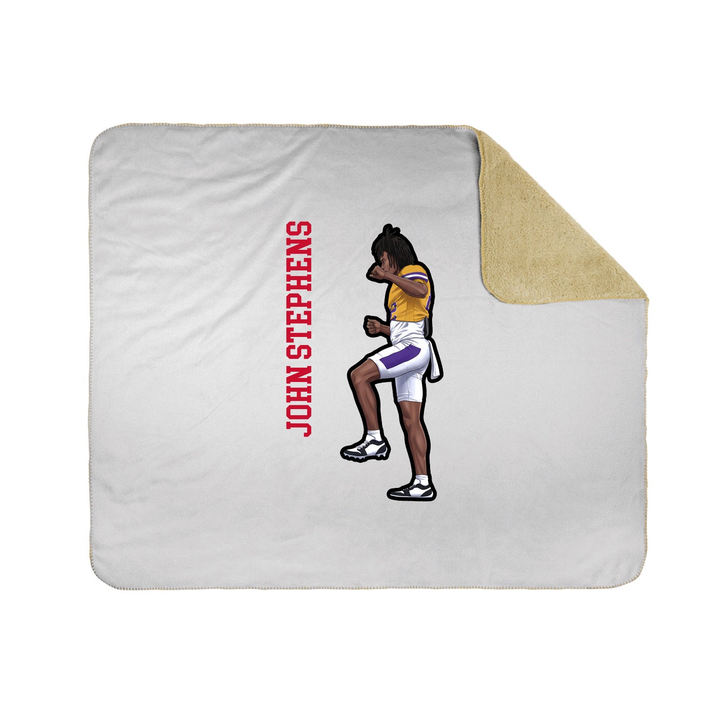 Throw Blanket — Name Vertical in White