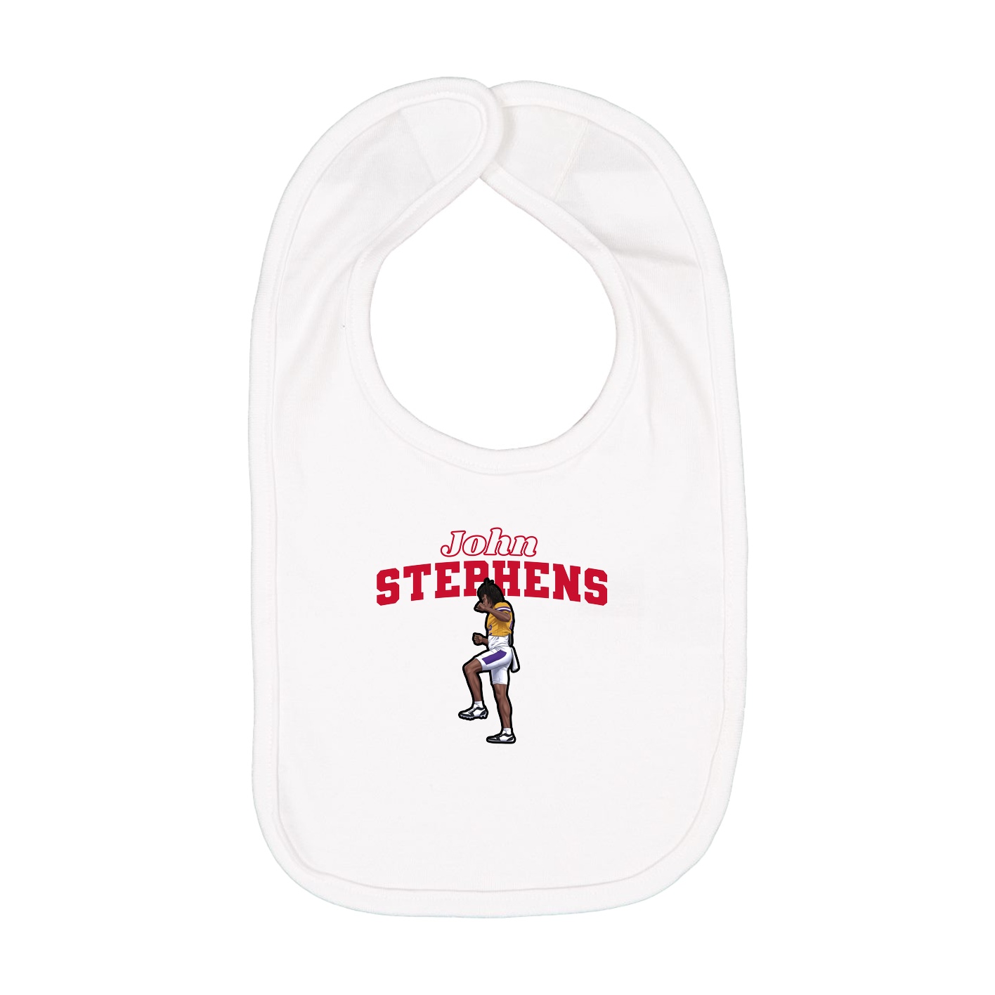 Infant Bib — Name Arch in White