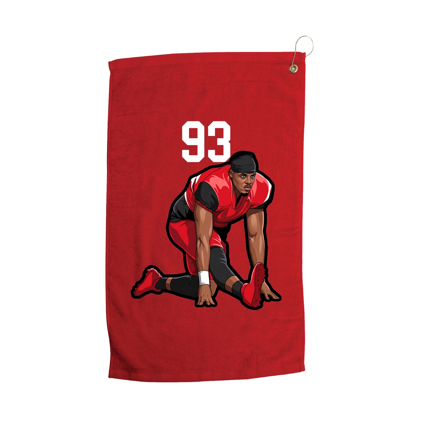 Golf Towel — Number Top in Red