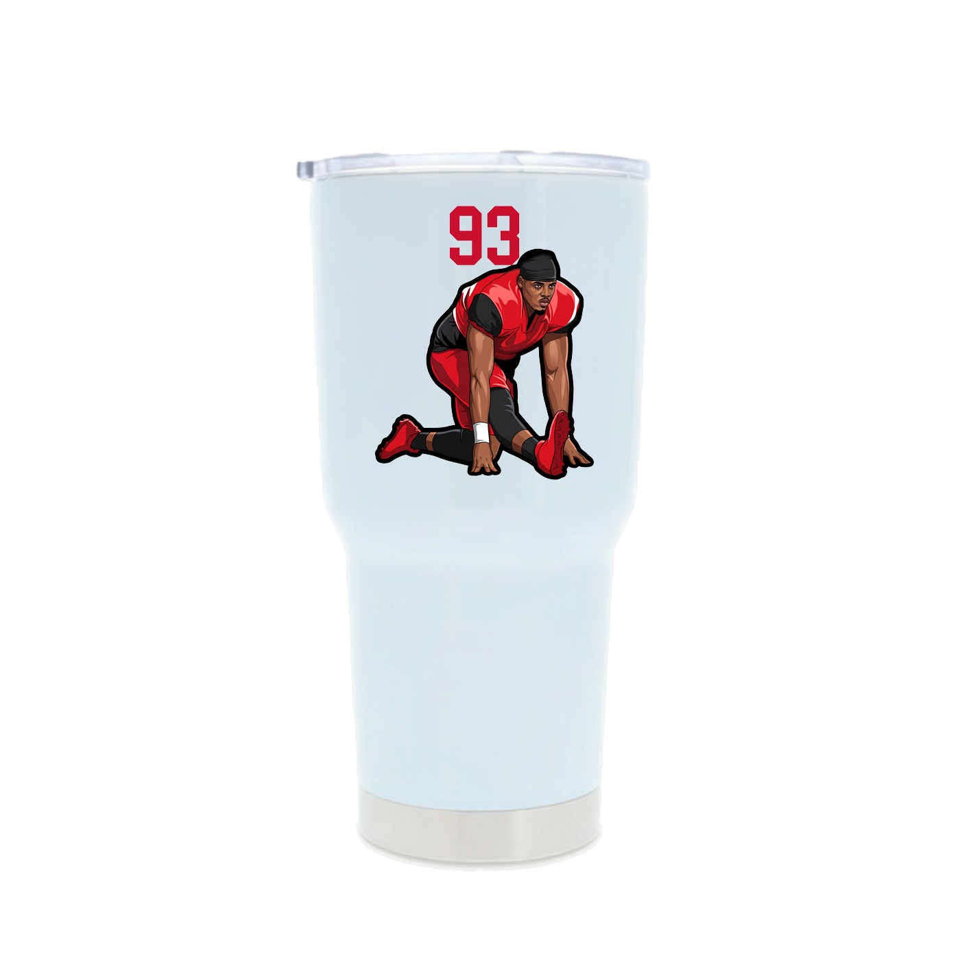 30oz Stainless Steel Tumbler — Number Top in White