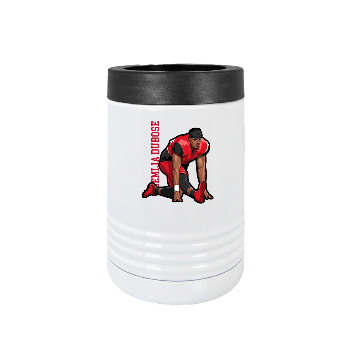 Beverage Holder — Name Vertical in White