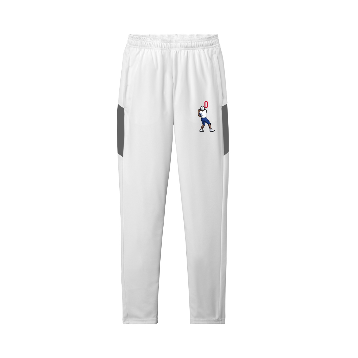 Team Travel Pant — Number Top in White/Grey