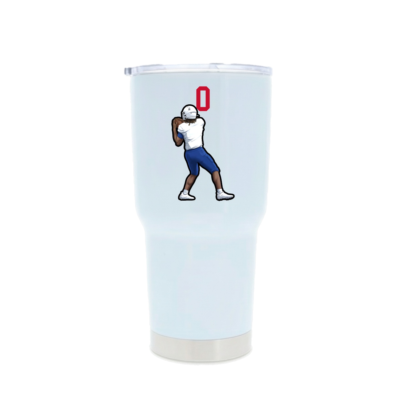 30oz Stainless Steel Tumbler — Number Top in White