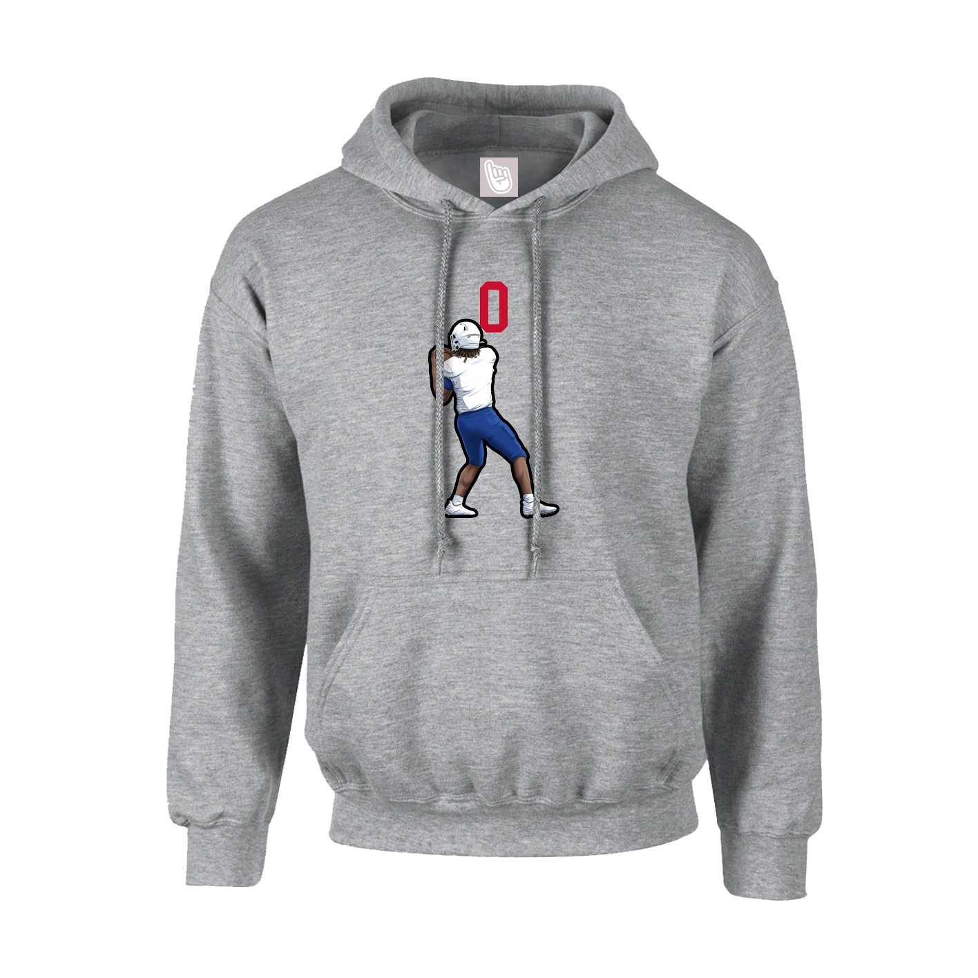 Youth Hoodie — Number Top in Grey