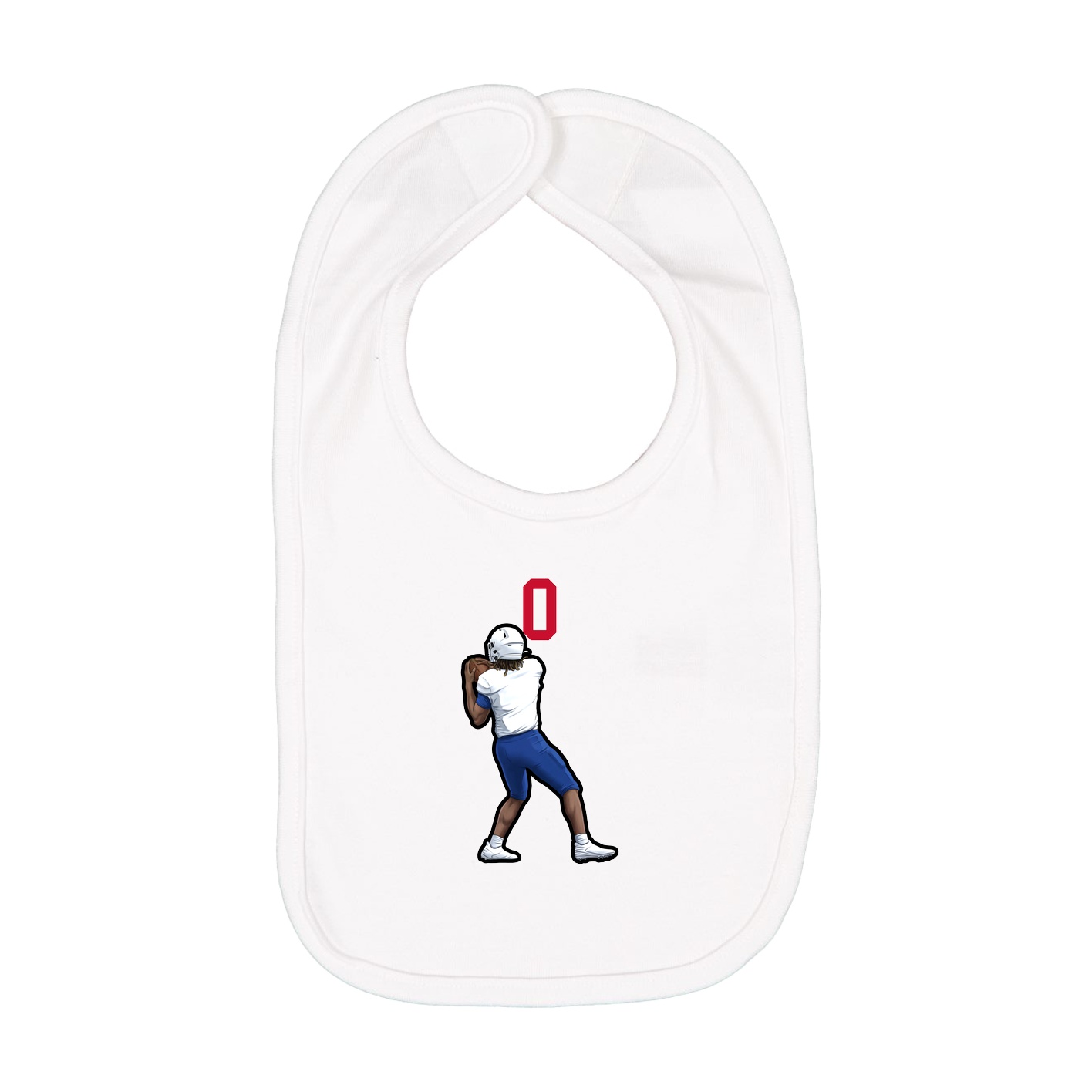 Infant Bib — Number Top in White