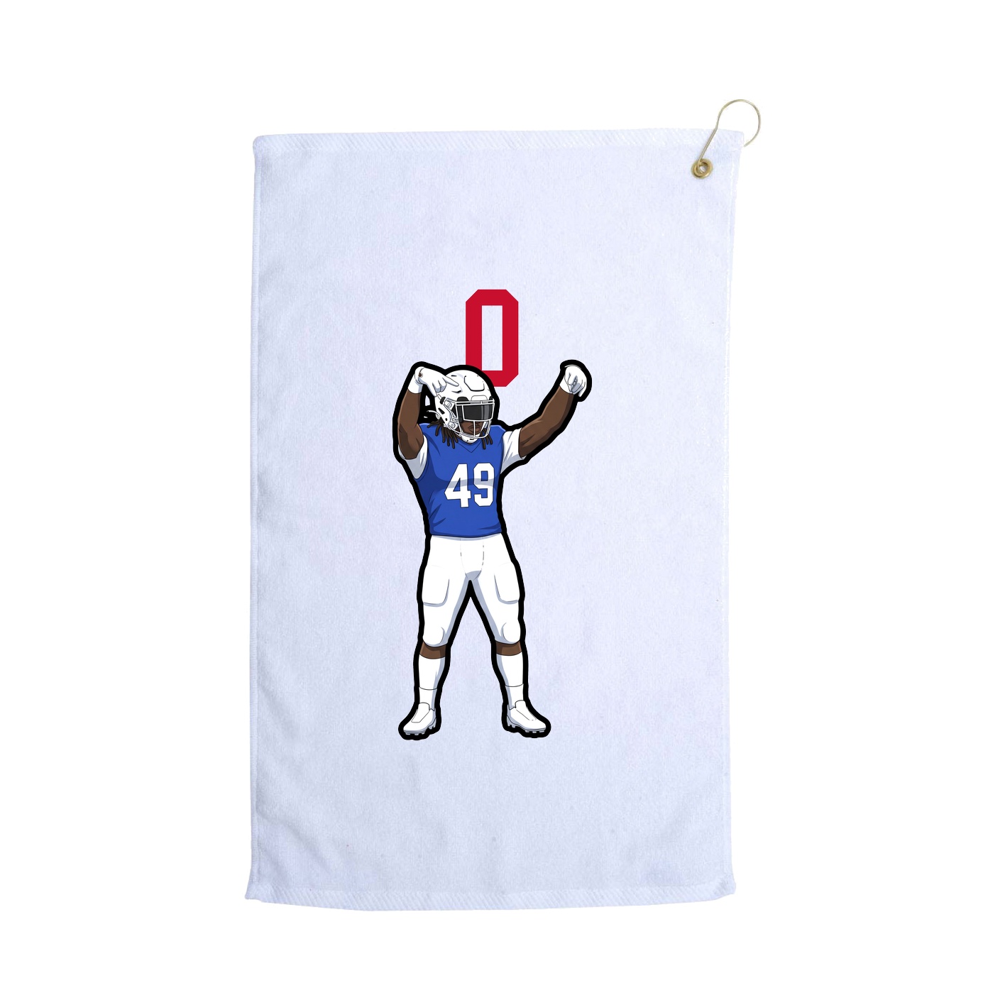 Golf Towel — Number Top in White