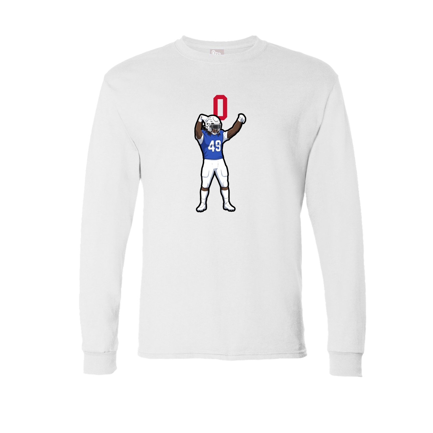 Long Sleeve Tee — Number Top in White