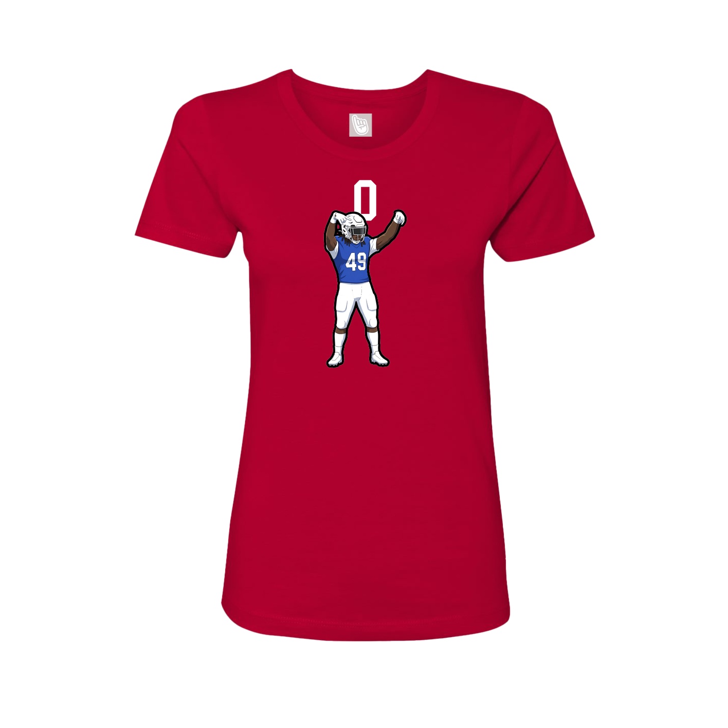 Fitted Women's Tee — Number Top in Red