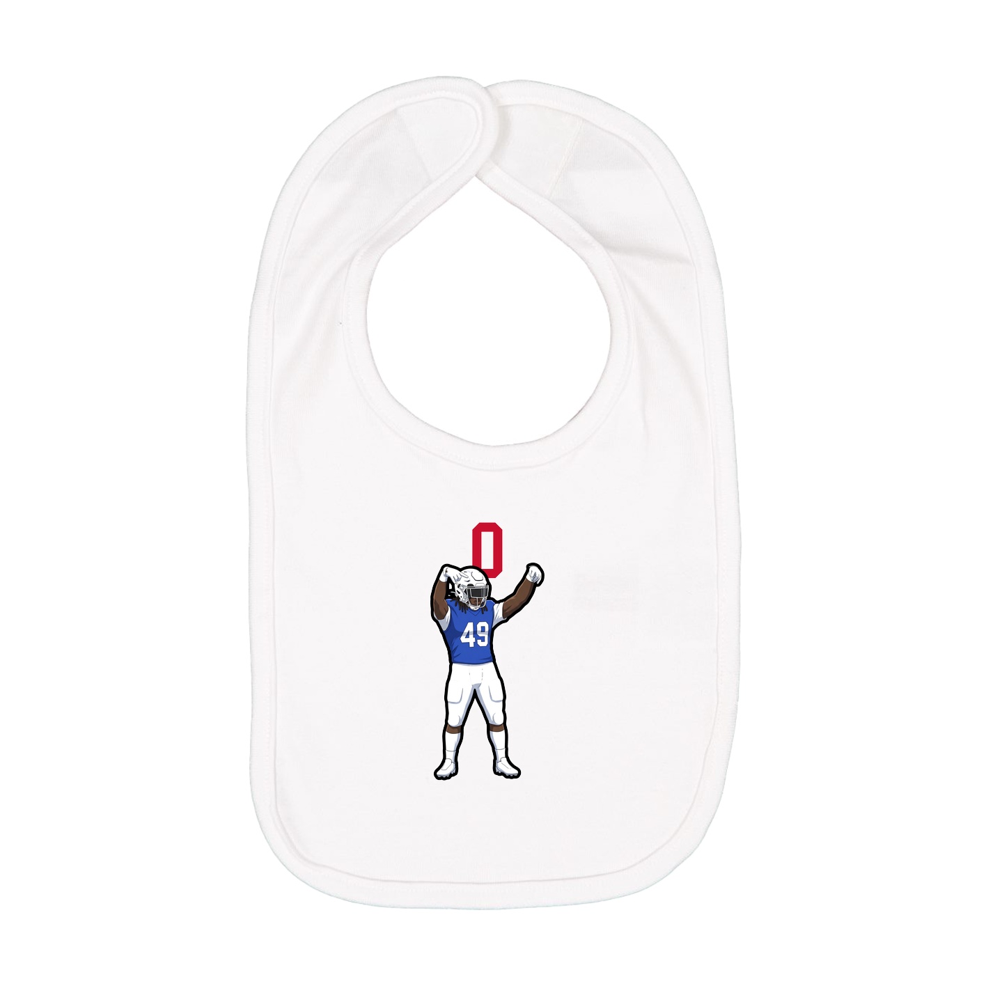 Infant Bib — Number Top in White