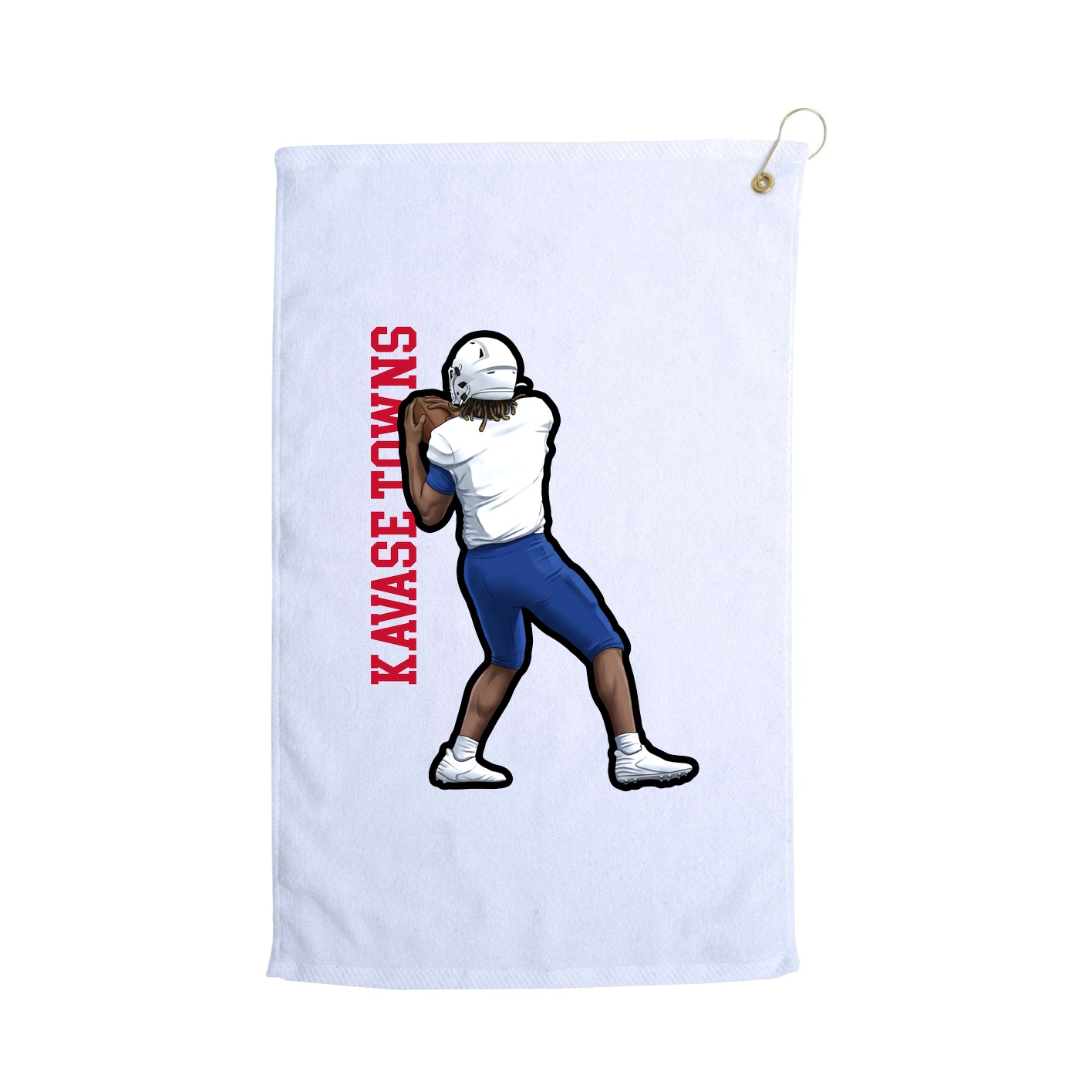 Golf Towel — Name Vertical in White