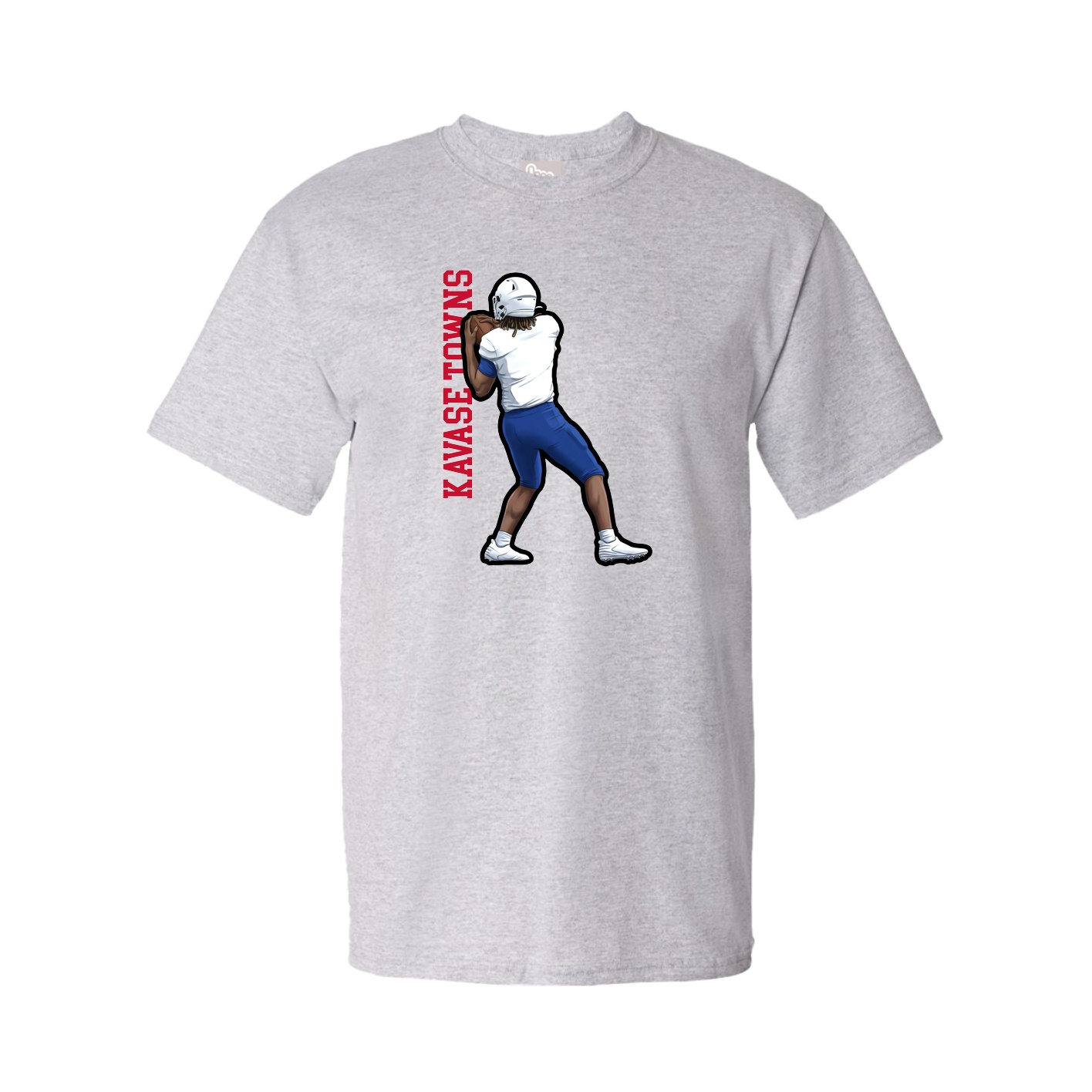 Youth Tee — Name Vertical in Grey