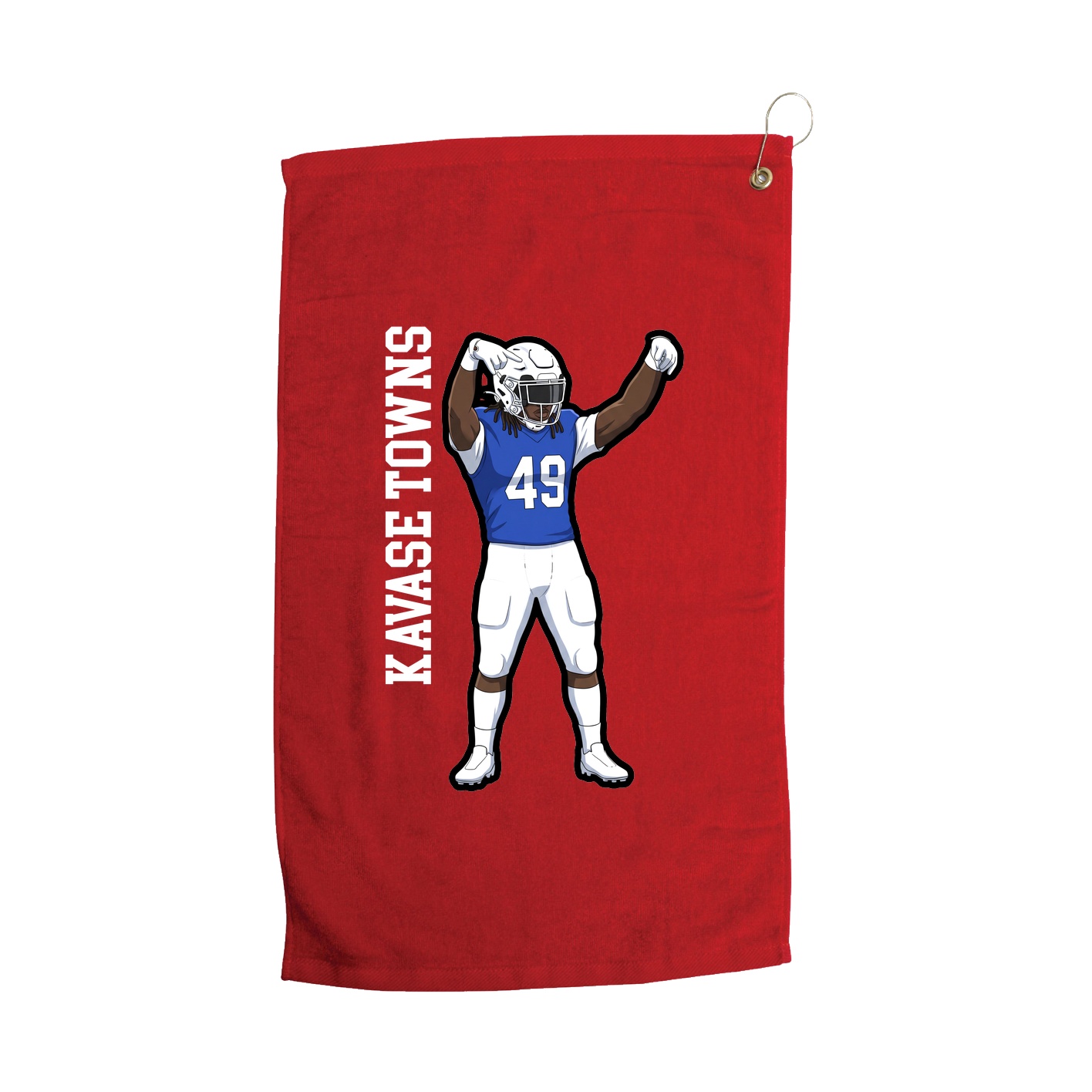 Golf Towel — Name Vertical in Red