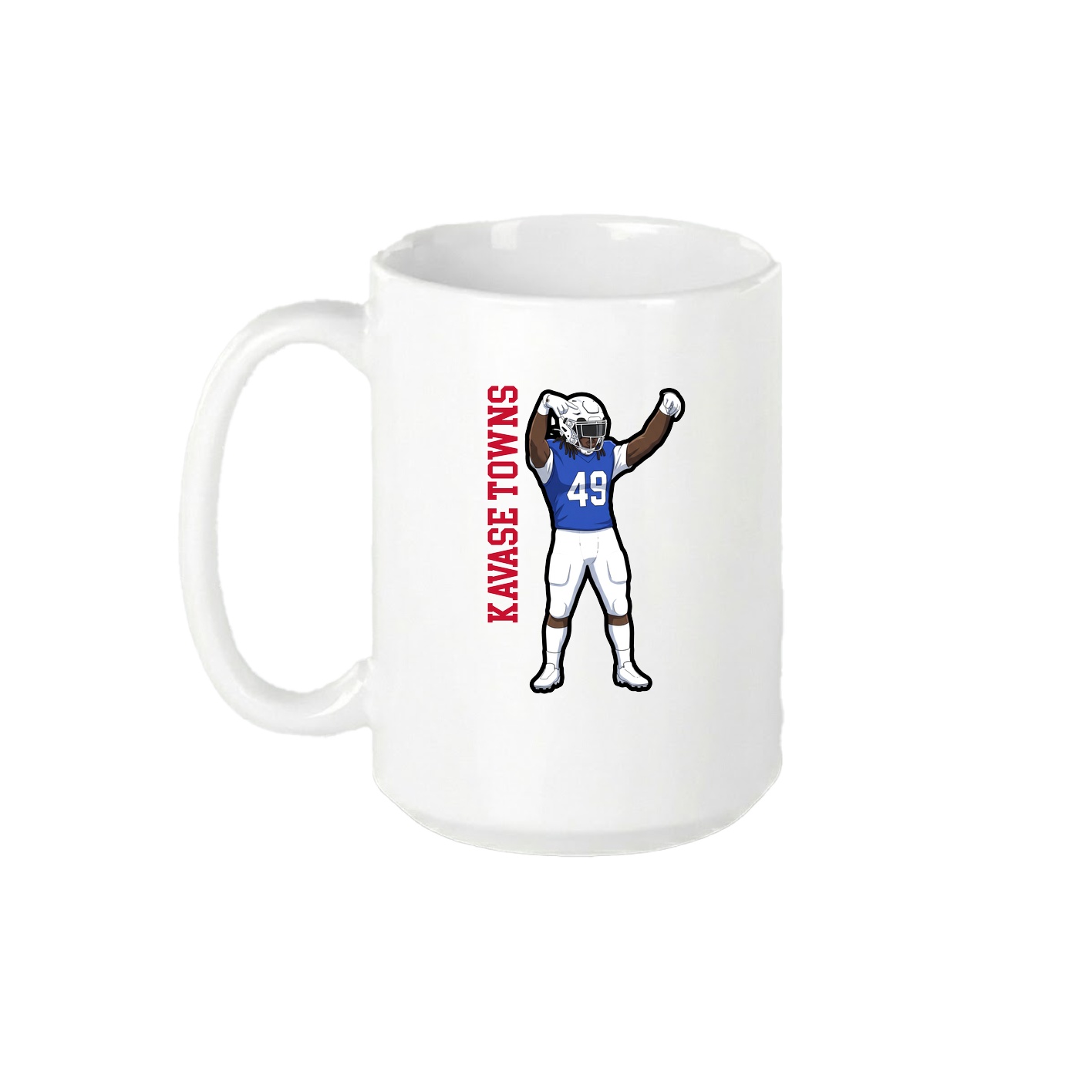 15oz Coffee Mug — Name Vertical in White