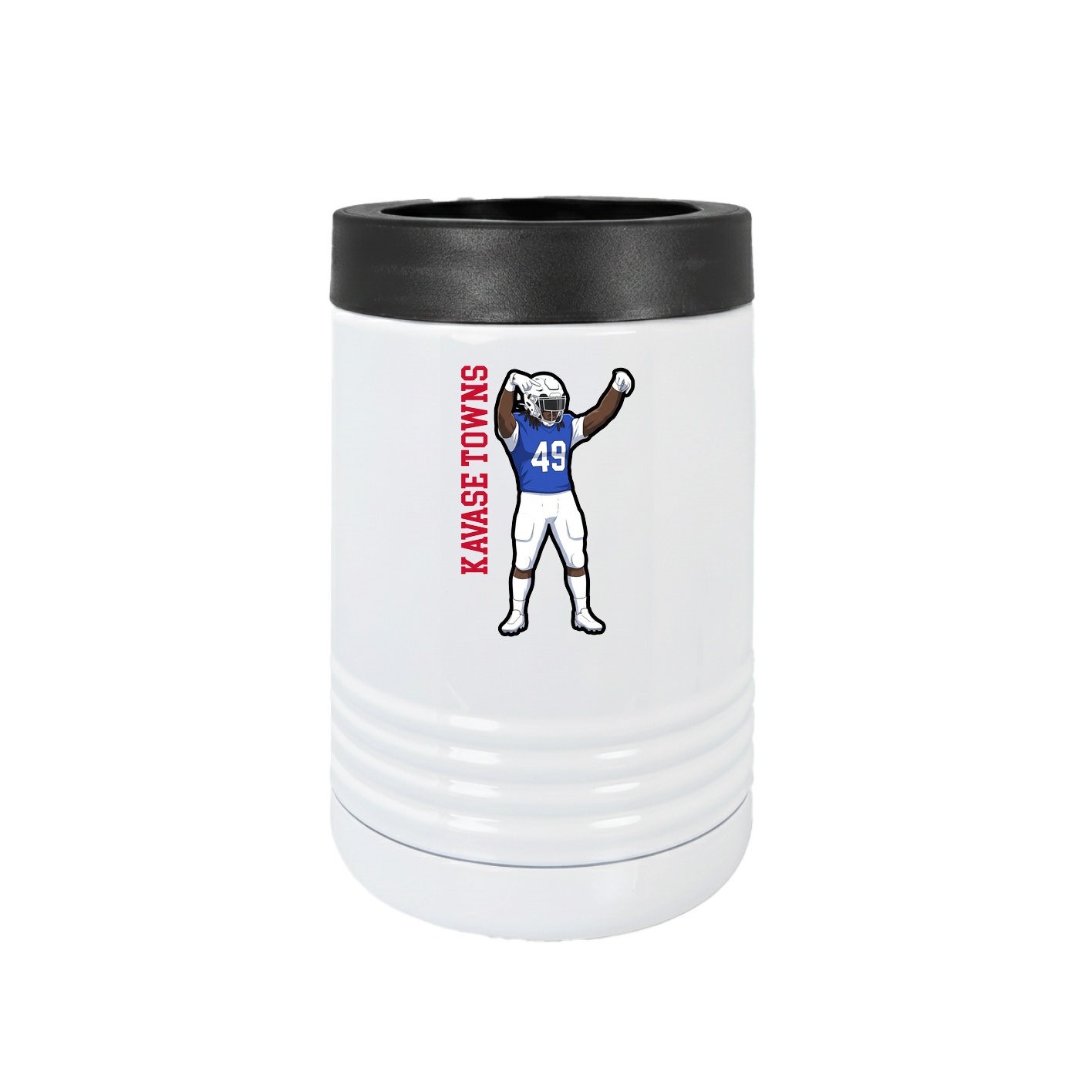 Beverage Holder — Name Vertical in White