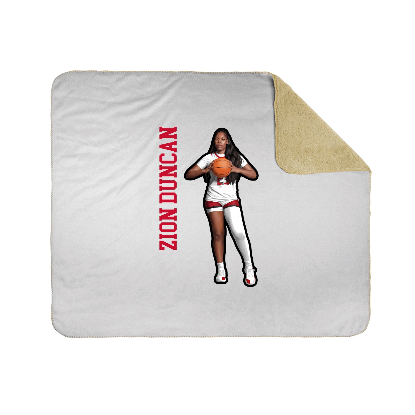 Throw Blanket — Name Vertical in White