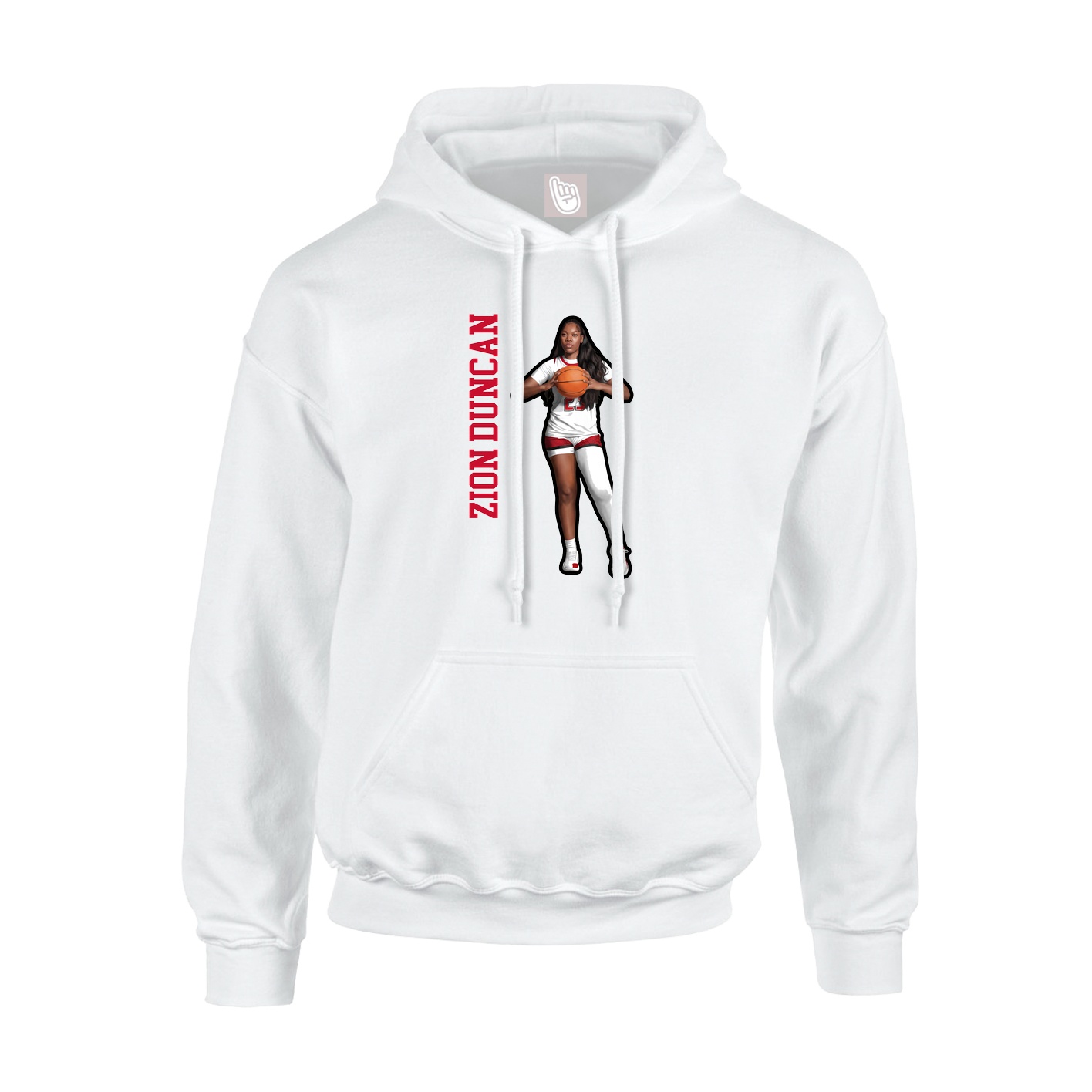 Youth Hoodie — Name Vertical in White