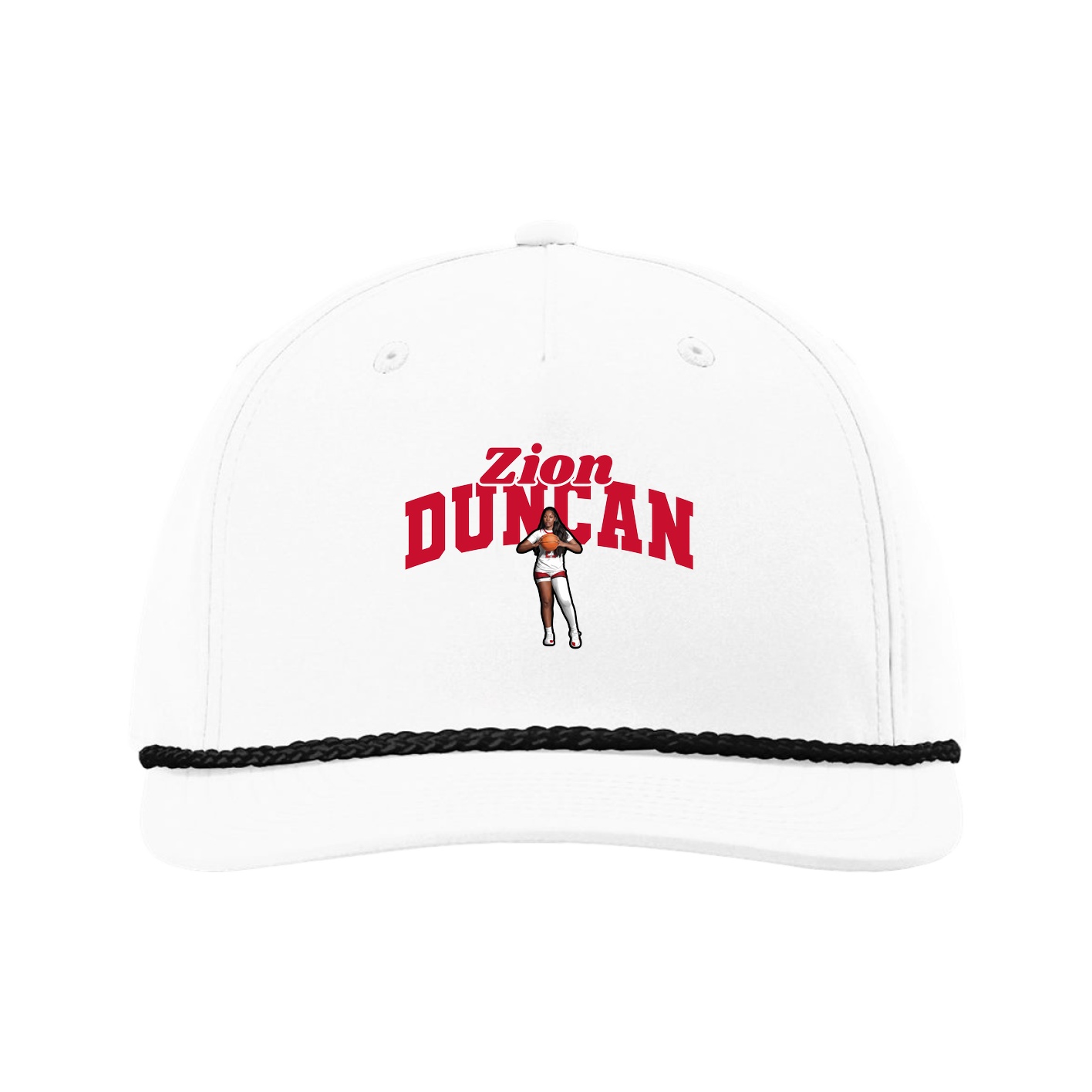 Five-Panel Classic Rope Cap — Signature Arch in White
