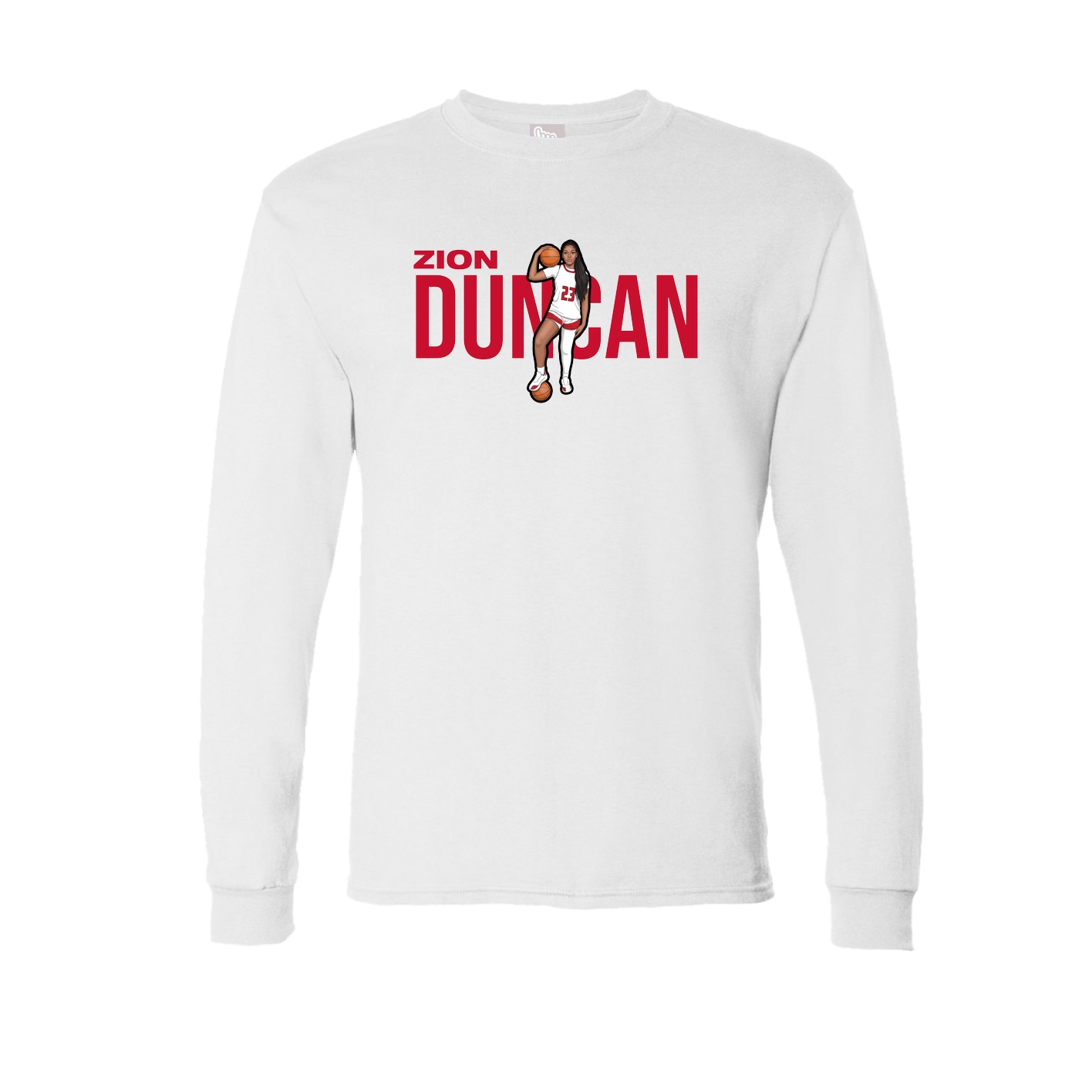 Long Sleeve Tee — Player Name in White