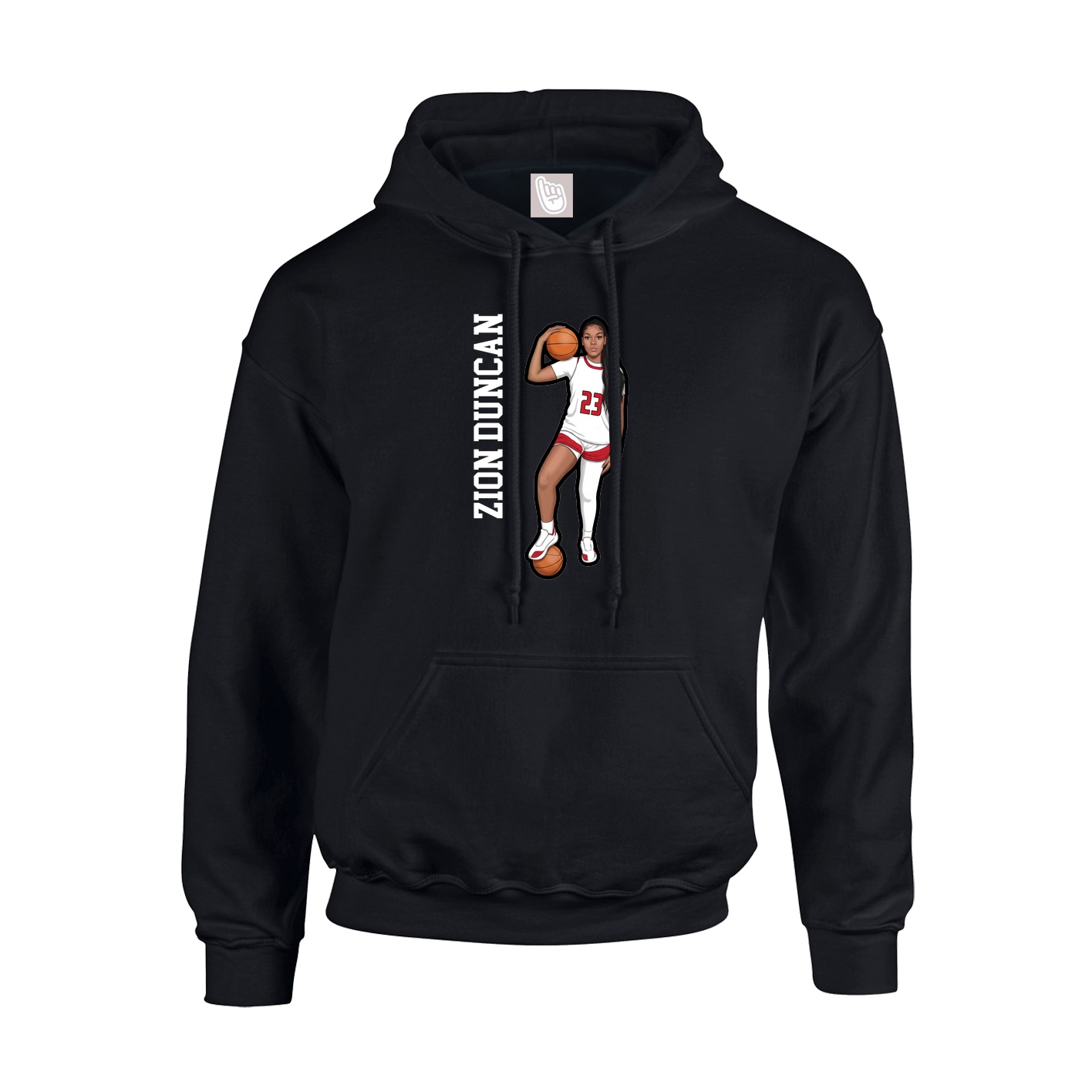 Youth Hoodie — Name Vertical in Black
