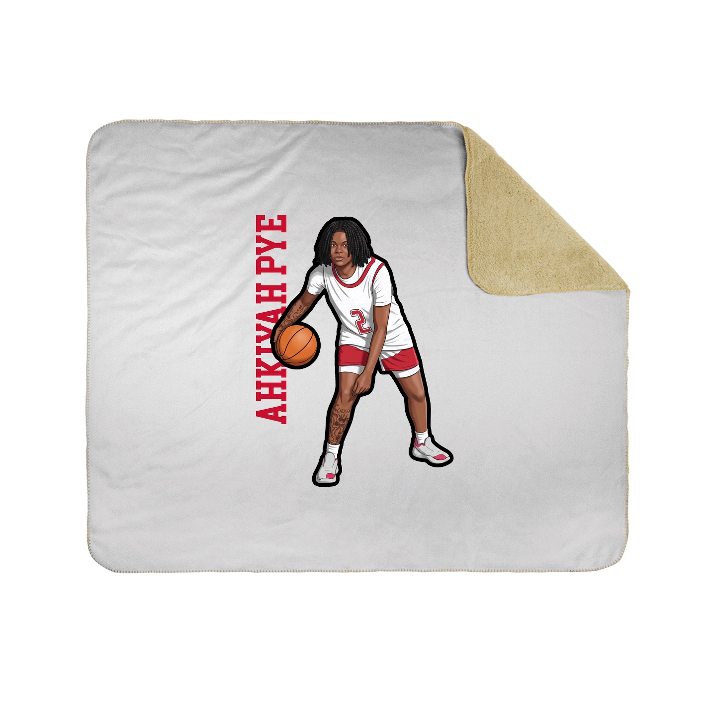Throw Blanket — Name Vertical in White