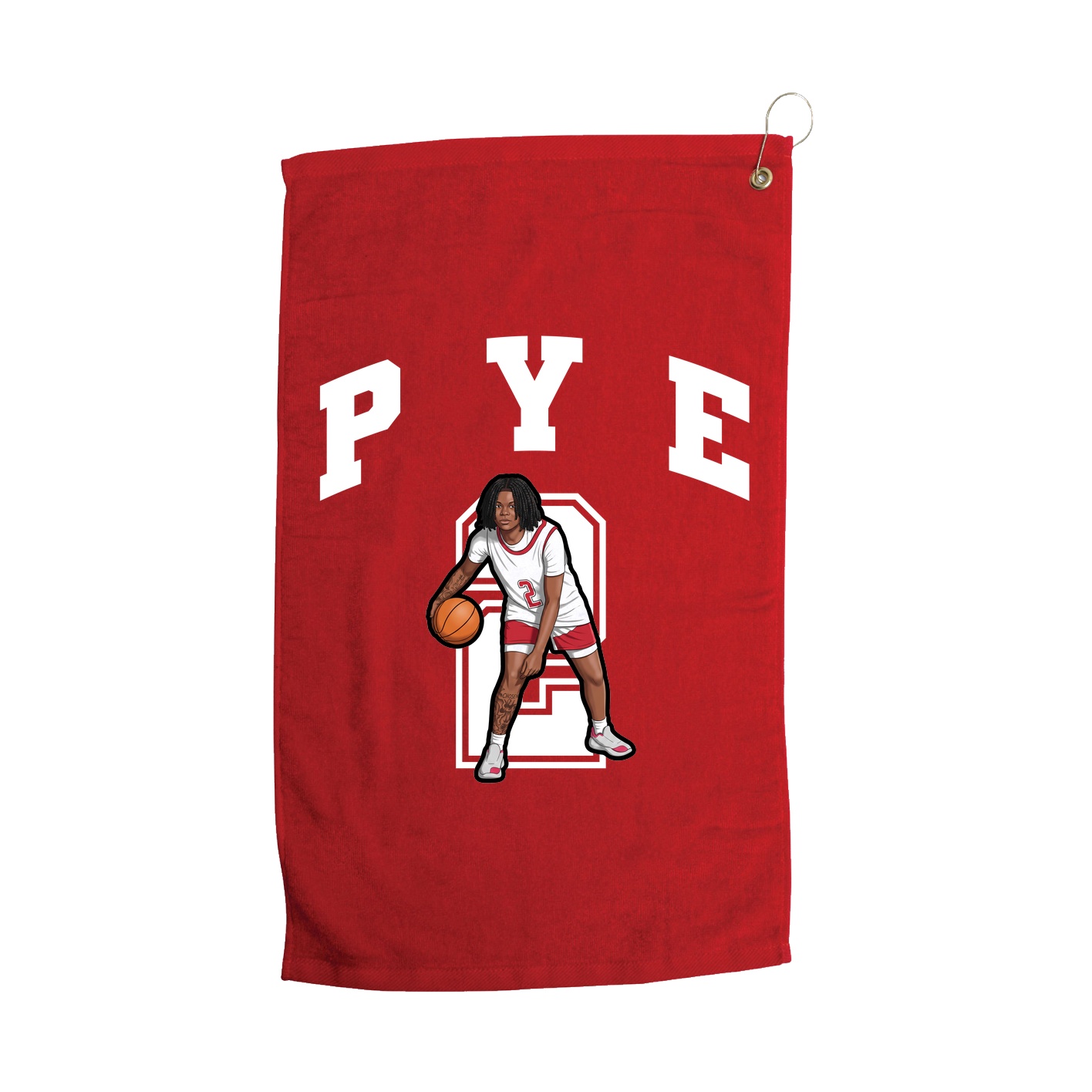 Golf Towel — Number in Red