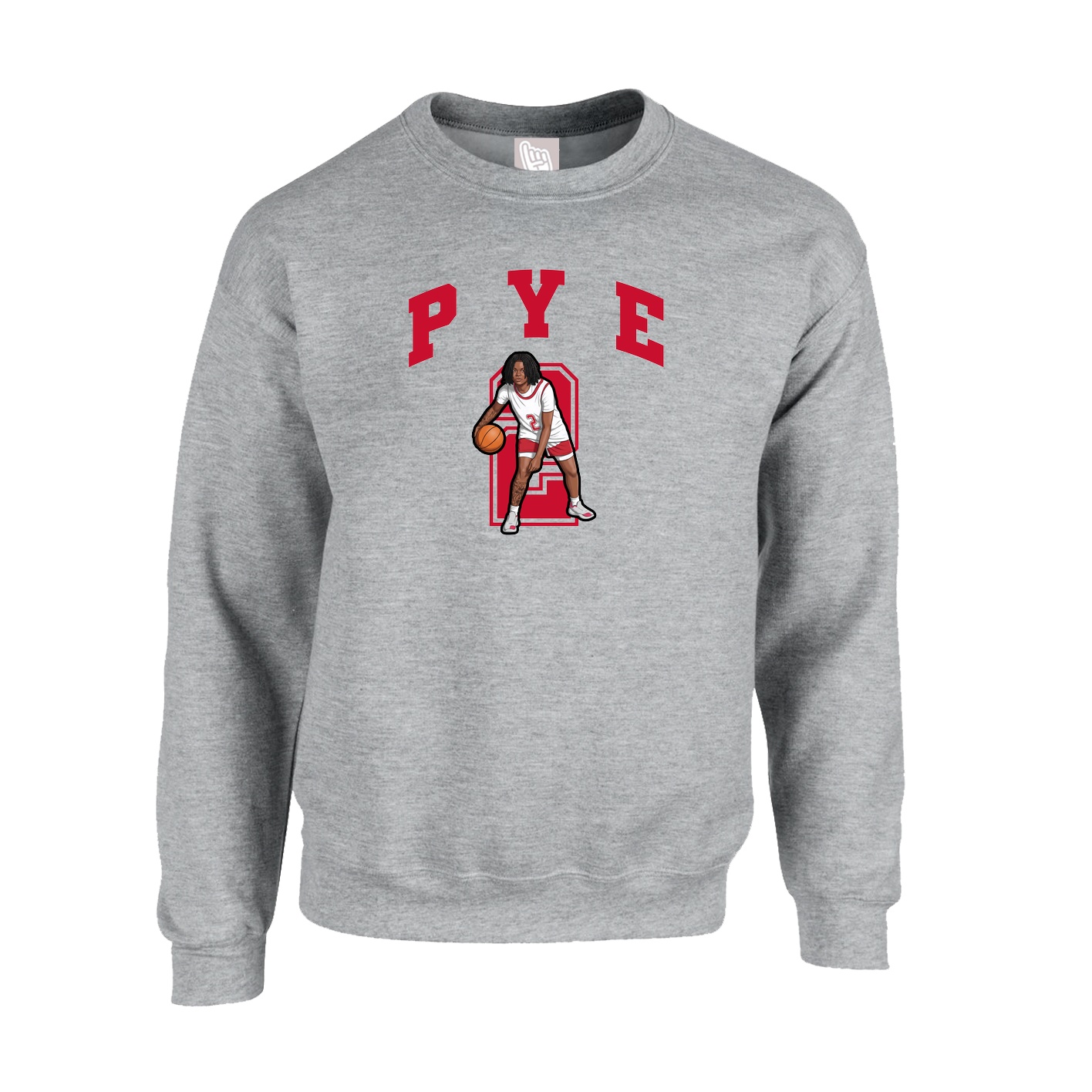 Fleece Crew — Number in Grey