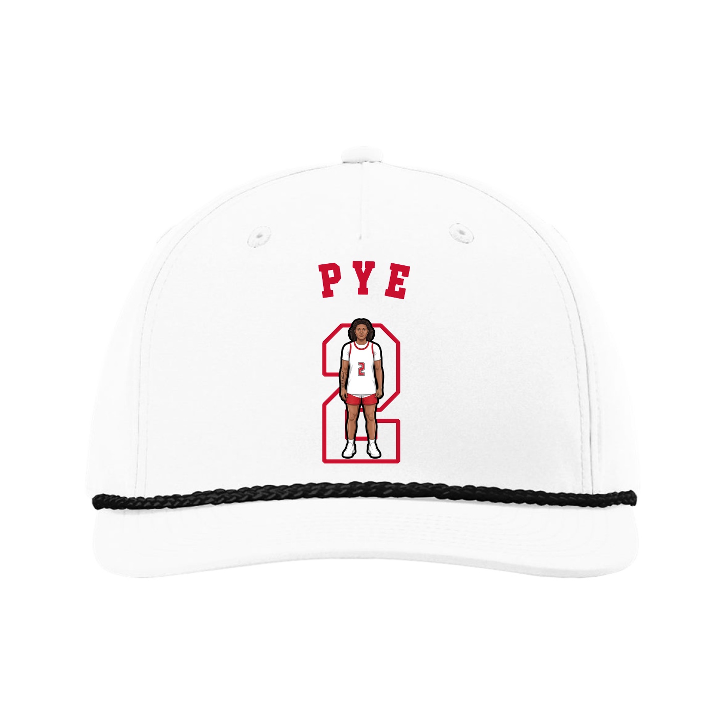 Five-Panel Classic Rope Cap — Shirsey Arch in White