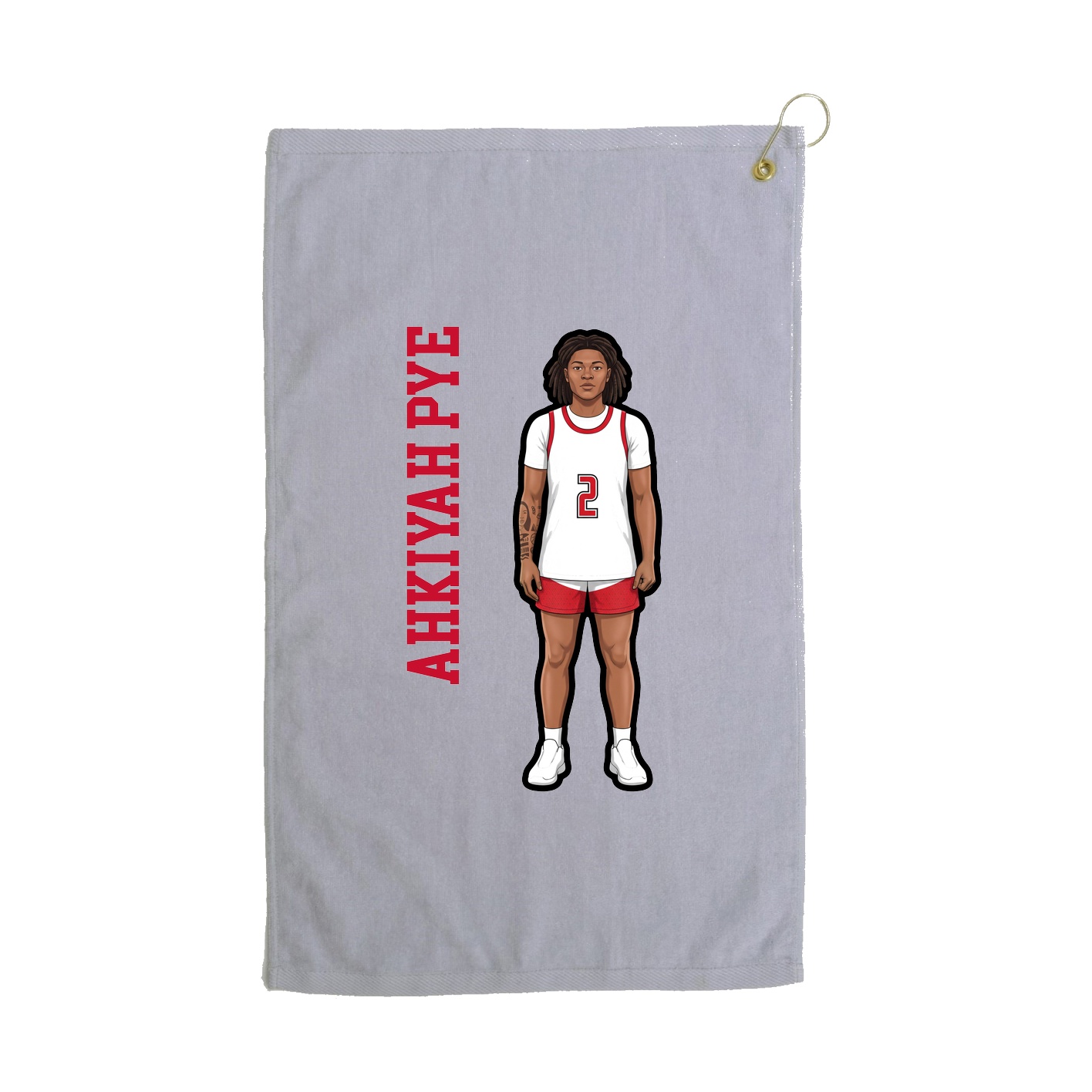 Golf Towel — Name Vertical in Grey