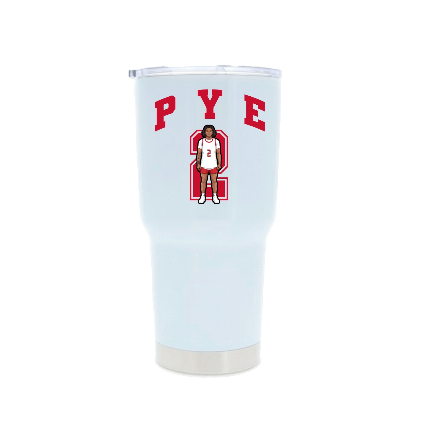 30oz Stainless Steel Tumbler — Number in White