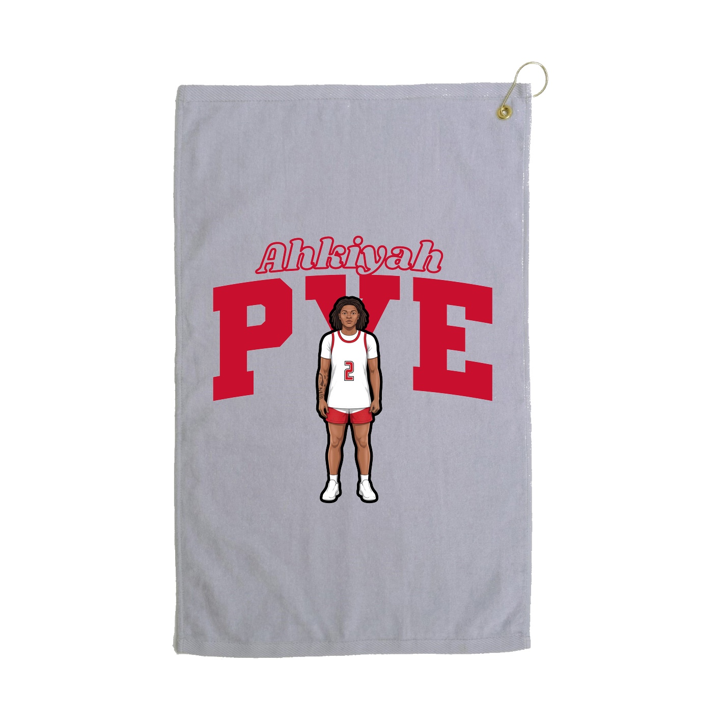 Golf Towel — Name Arch in Grey